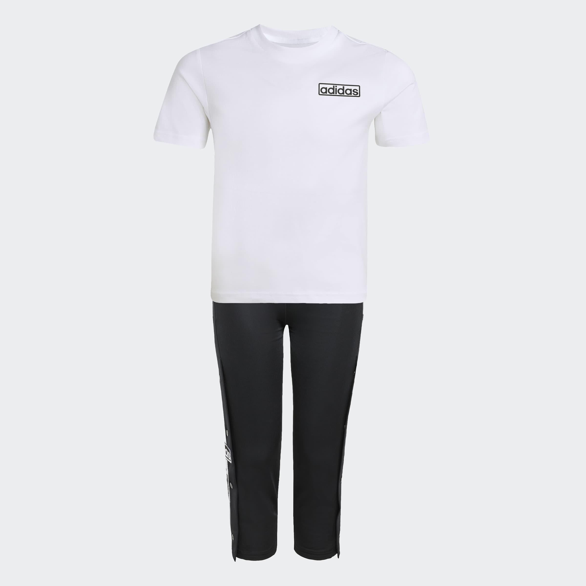 Kids Unisex Adibreak Tee Set, White