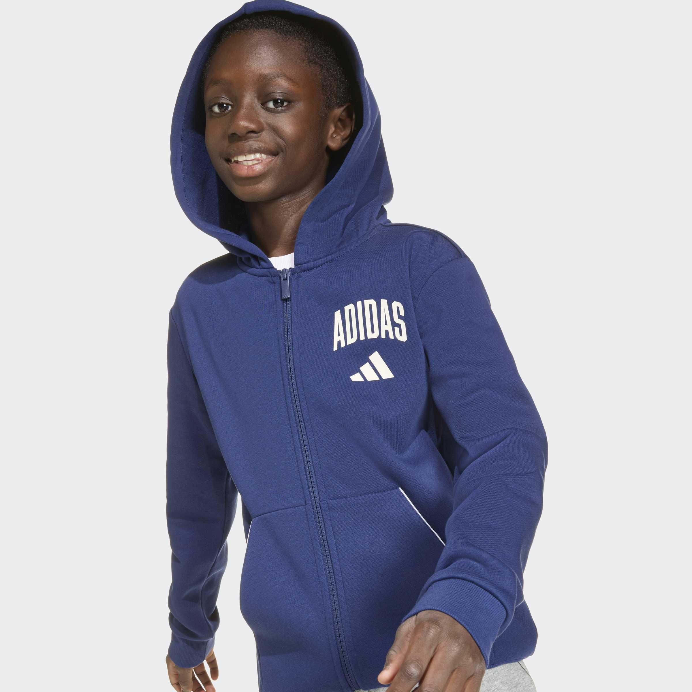 Kids Unisex Seasonals Collegiate Typography Hoody, Blue, A701_ONE, large image number 3