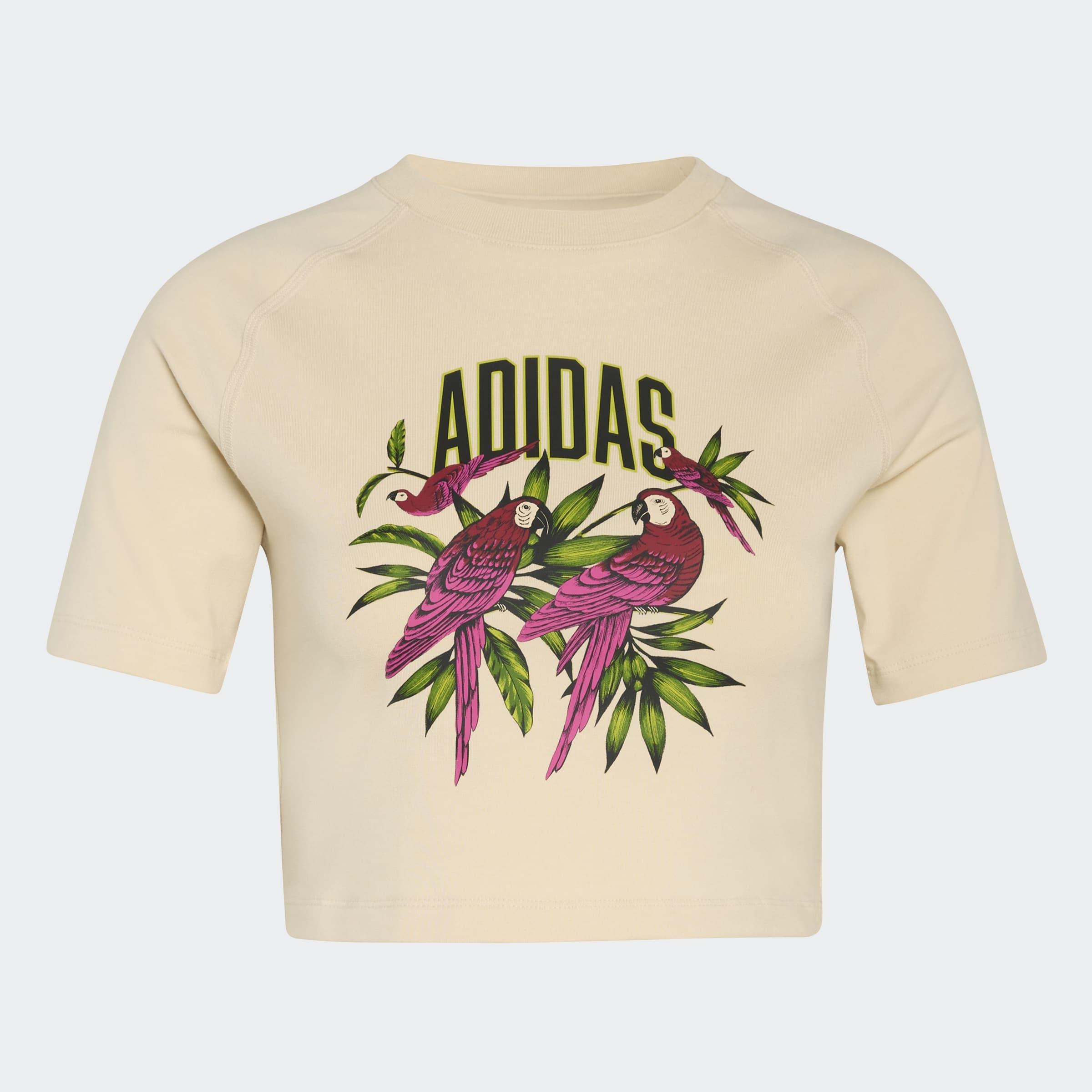 adidas X Farm Rio Graphic Cropped T-Shirt, Beige