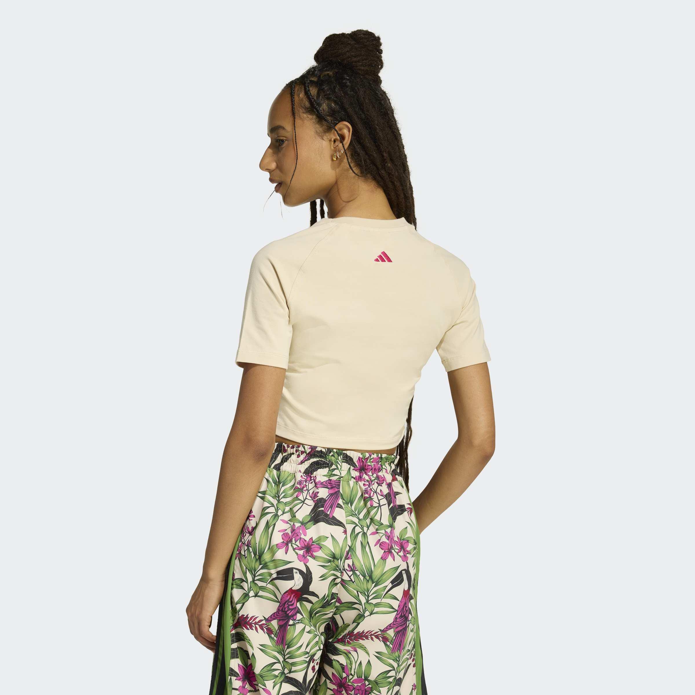 adidas X Farm Rio Graphic Cropped T-Shirt, Beige
