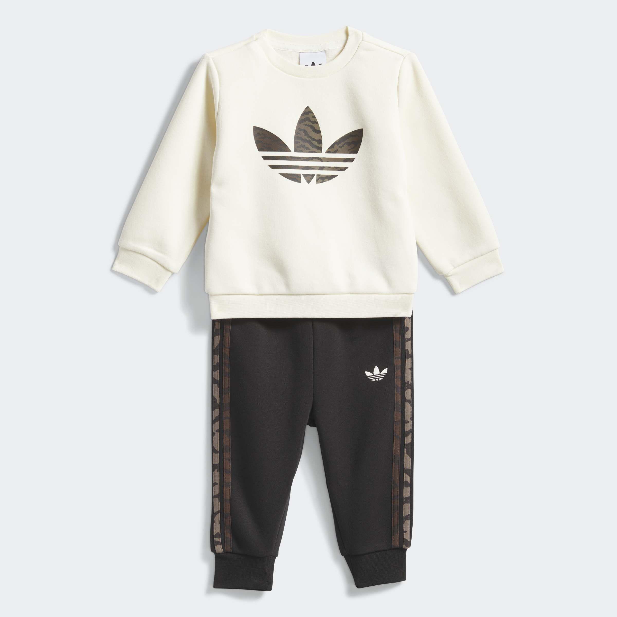 Kids Unisex Loose Crew Set, Beige, A701_ONE, medium