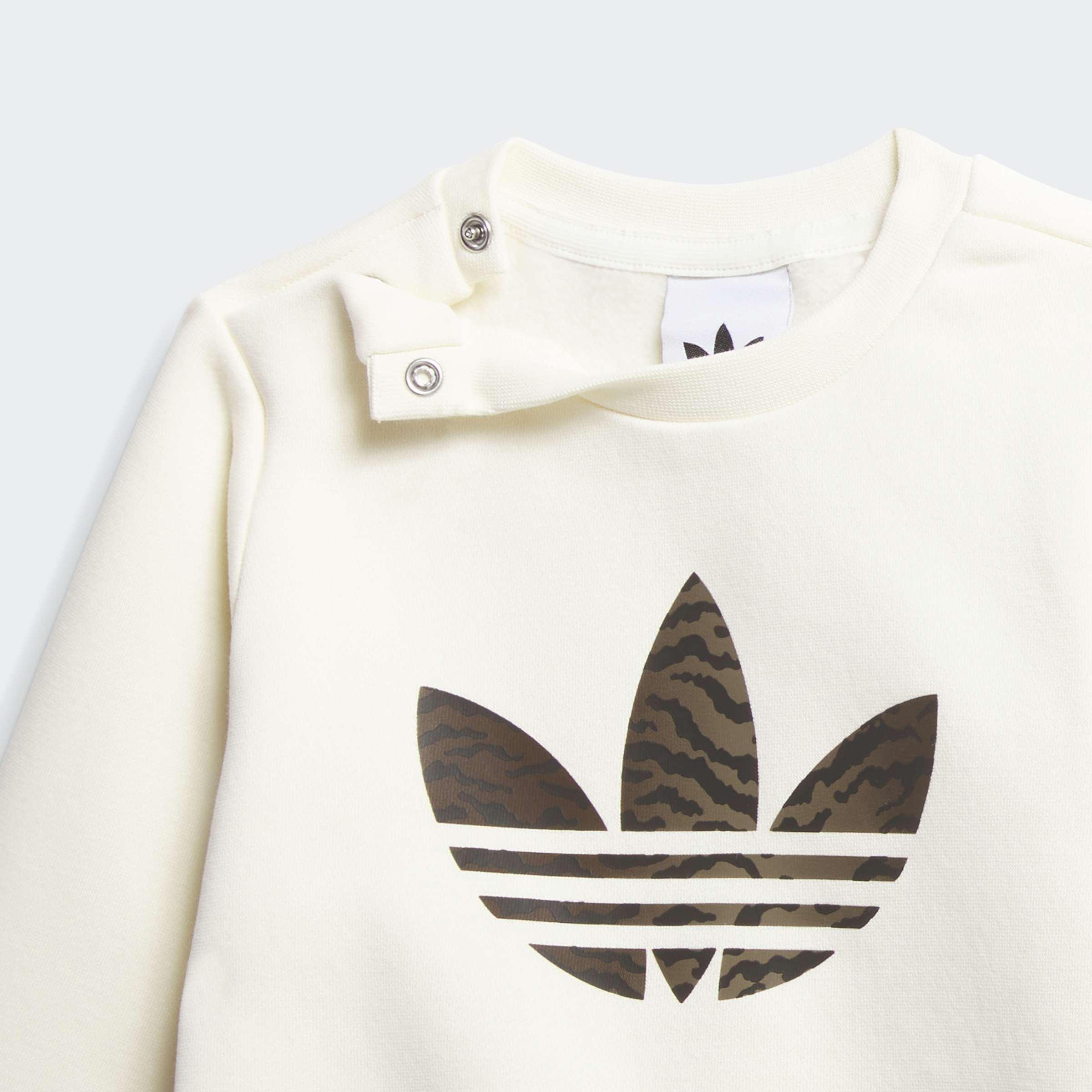 Kids Unisex Loose Crew Set, Beige, A701_ONE, large image number 6