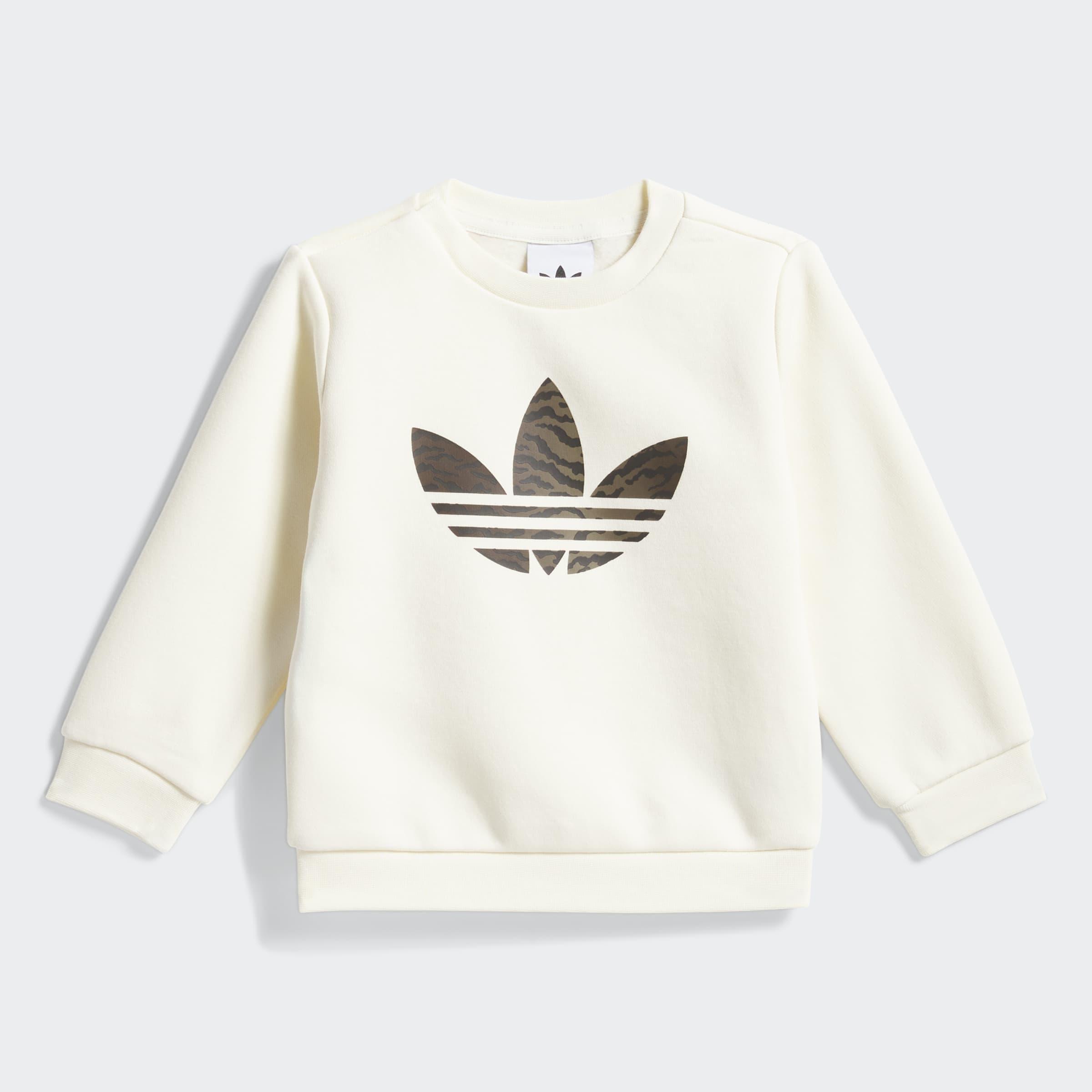 Kids Unisex Loose Crew Set, Beige, A701_ONE, large image number 7