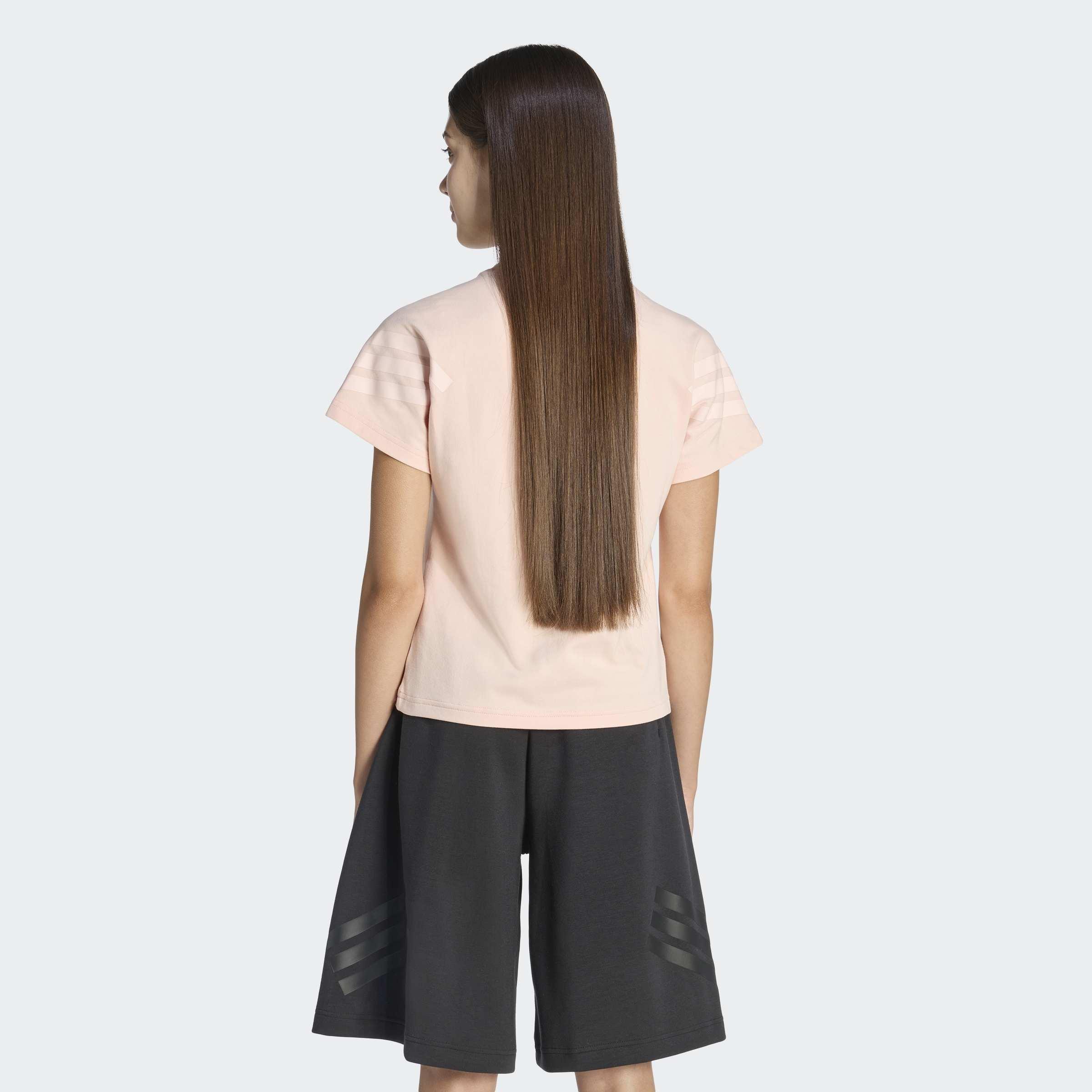 Kids Future Icons 3 Stripes T-Shirt, Pink, A701_ONE, large image number 0