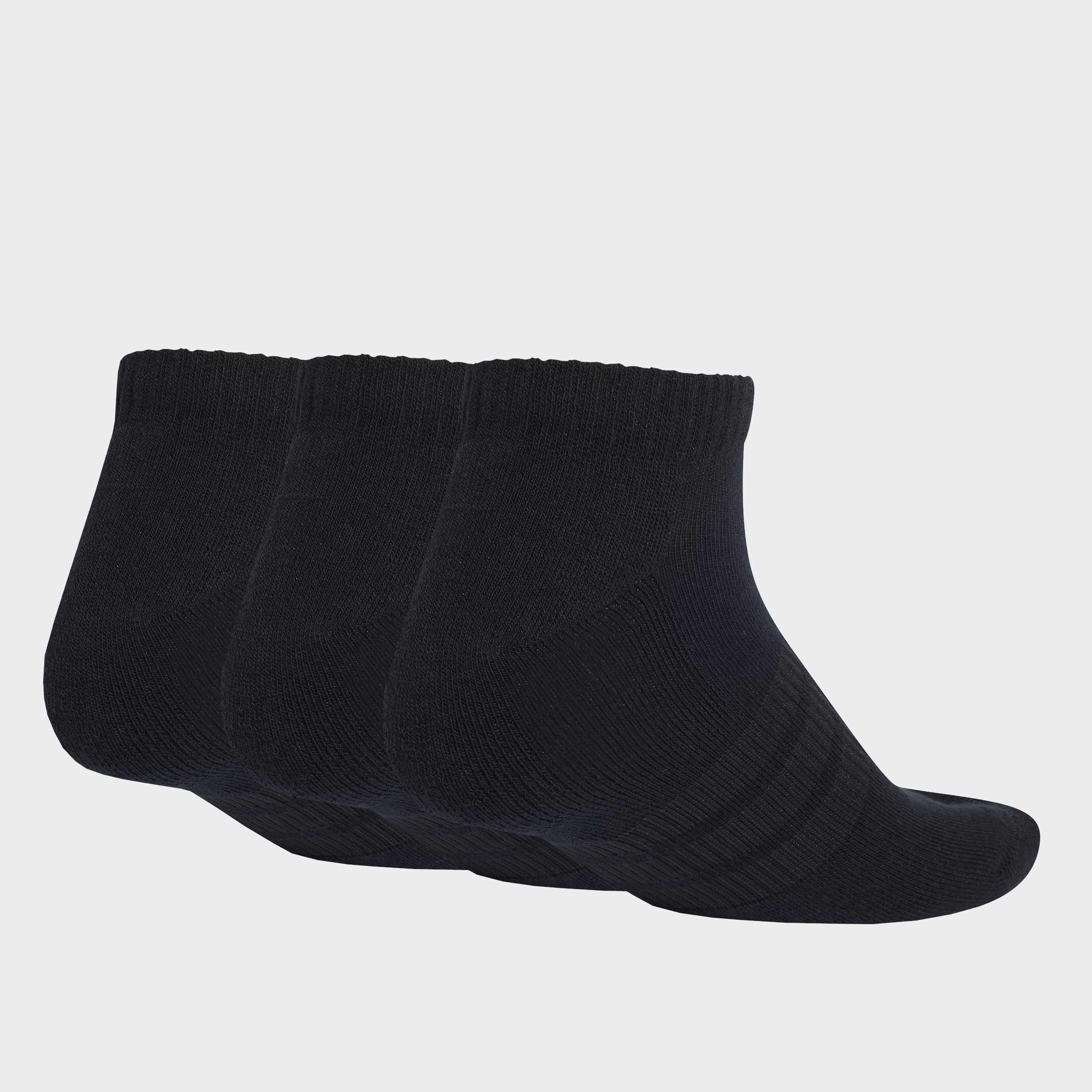 Unisex Cushioned Essentials Low Cut Socks - 3 Pair Pack, Black