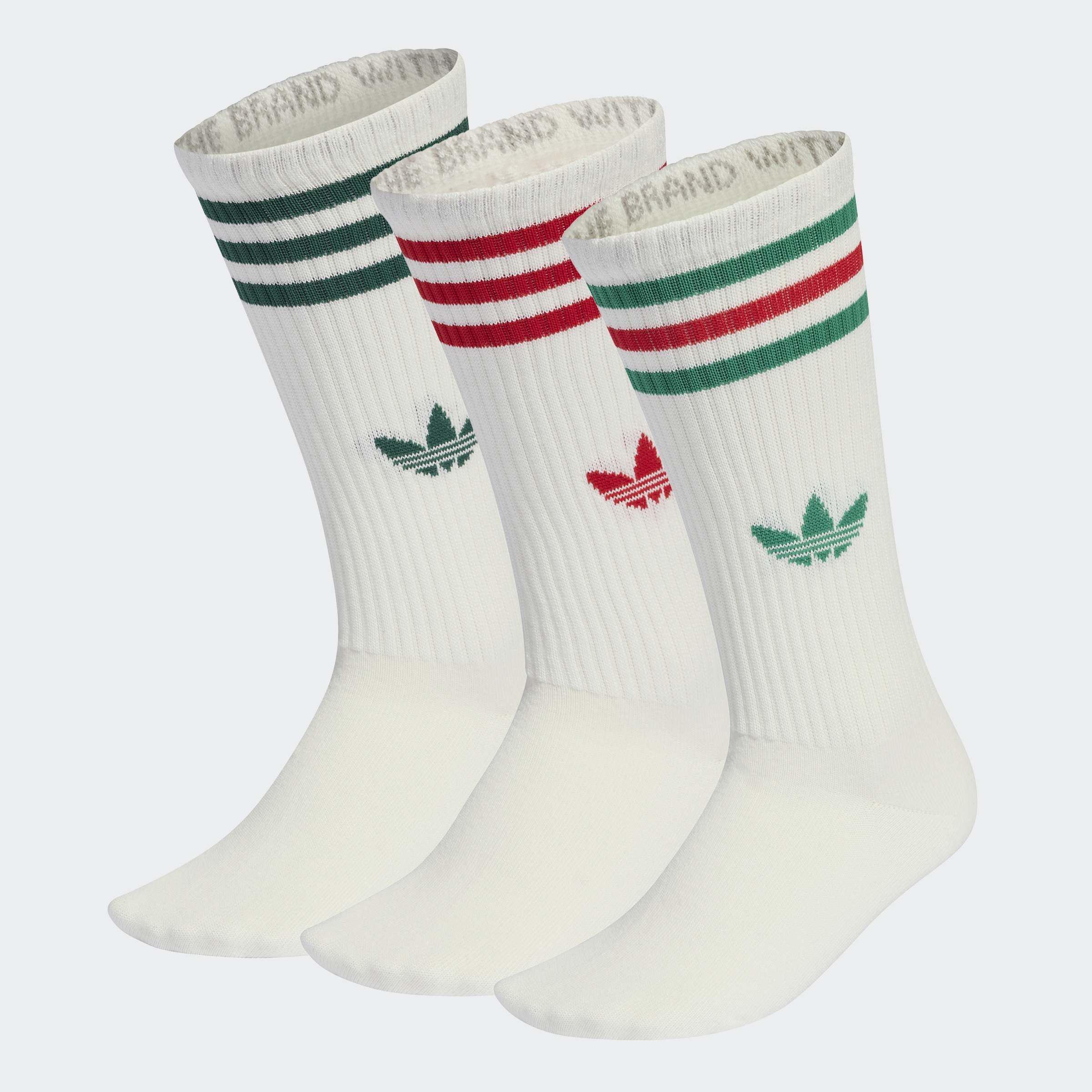 Unisex 3-Stripes High Crew Socks 3 Pairs, Multicolour, A701_ONE, large image number 3