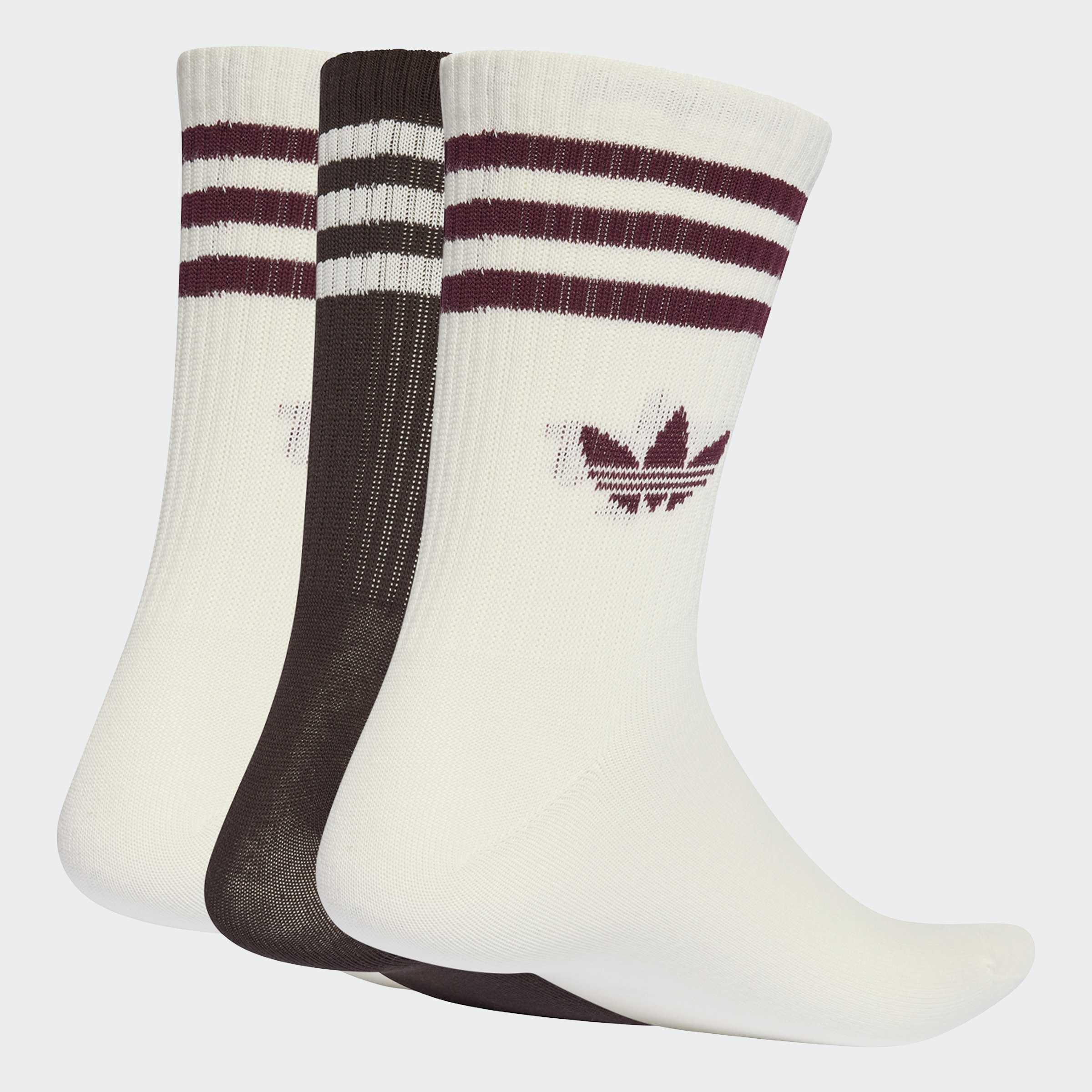 Unisex 3-Stripes Crew Socks - 3 Pairs, Multicolour