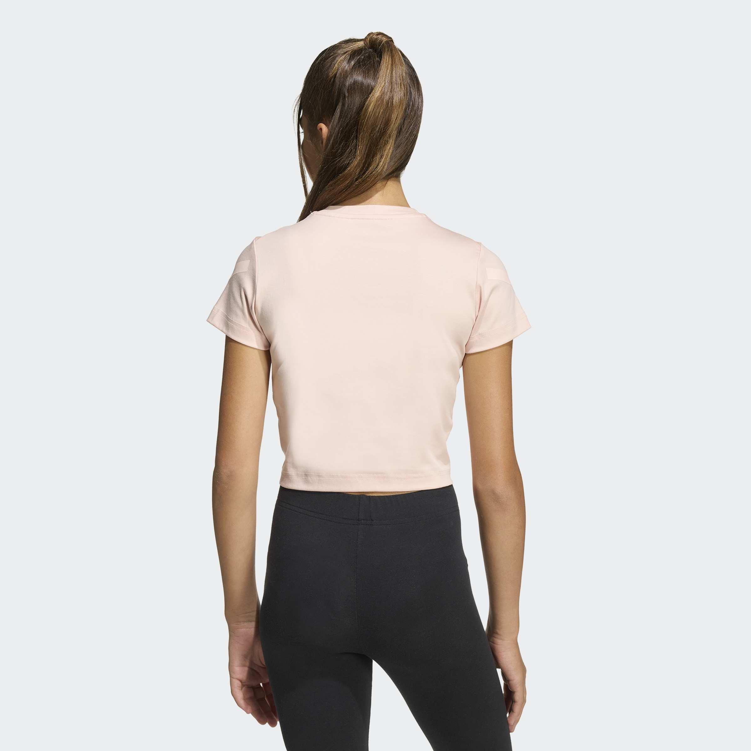 Kids Adidas Z.N.E. Fitted Crop T-Shirt, Pink, A701_ONE, medium