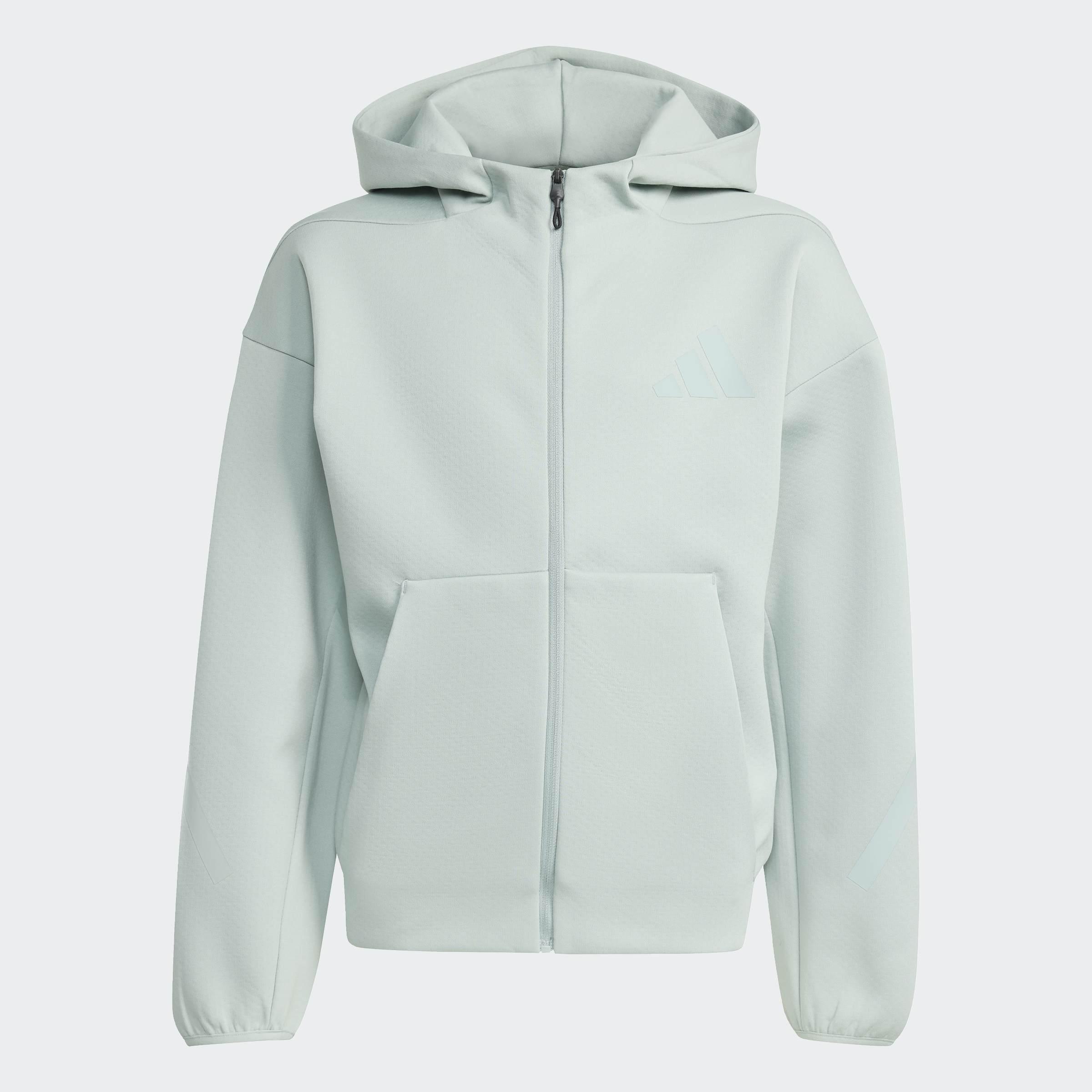 Kids Unisex adidas Z.N.E. Full-Zip Hooded Track Jacket, Green, A701_ONE, medium