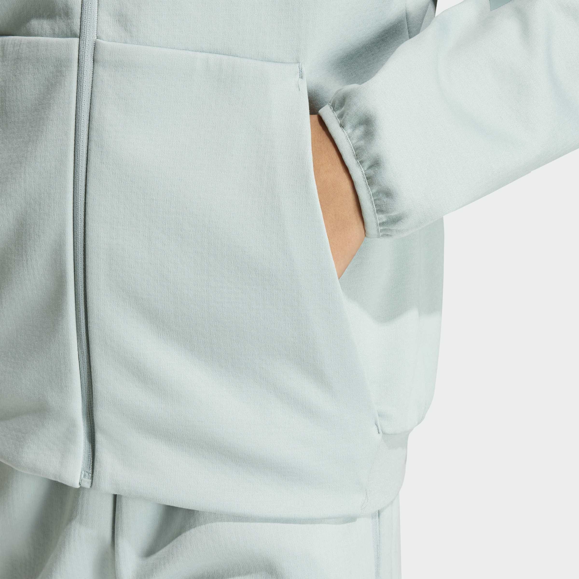 Kids Unisex adidas Z.N.E. Full-Zip Hooded Track Jacket, Green, A701_ONE, large image number 3