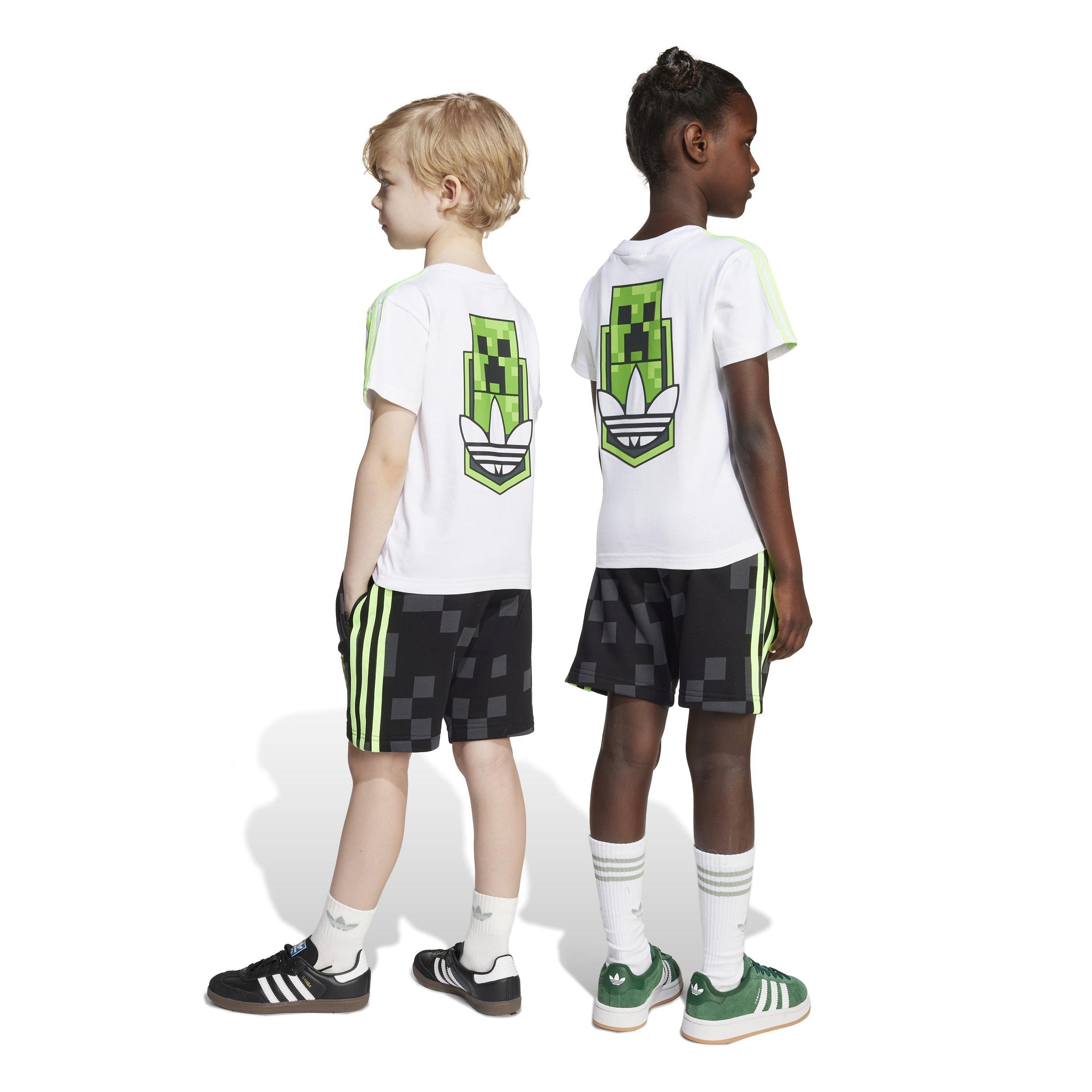 Kids Unisex adidas Originals X Minecraft Short Tee Set, White, A701_ONE, large image number 1