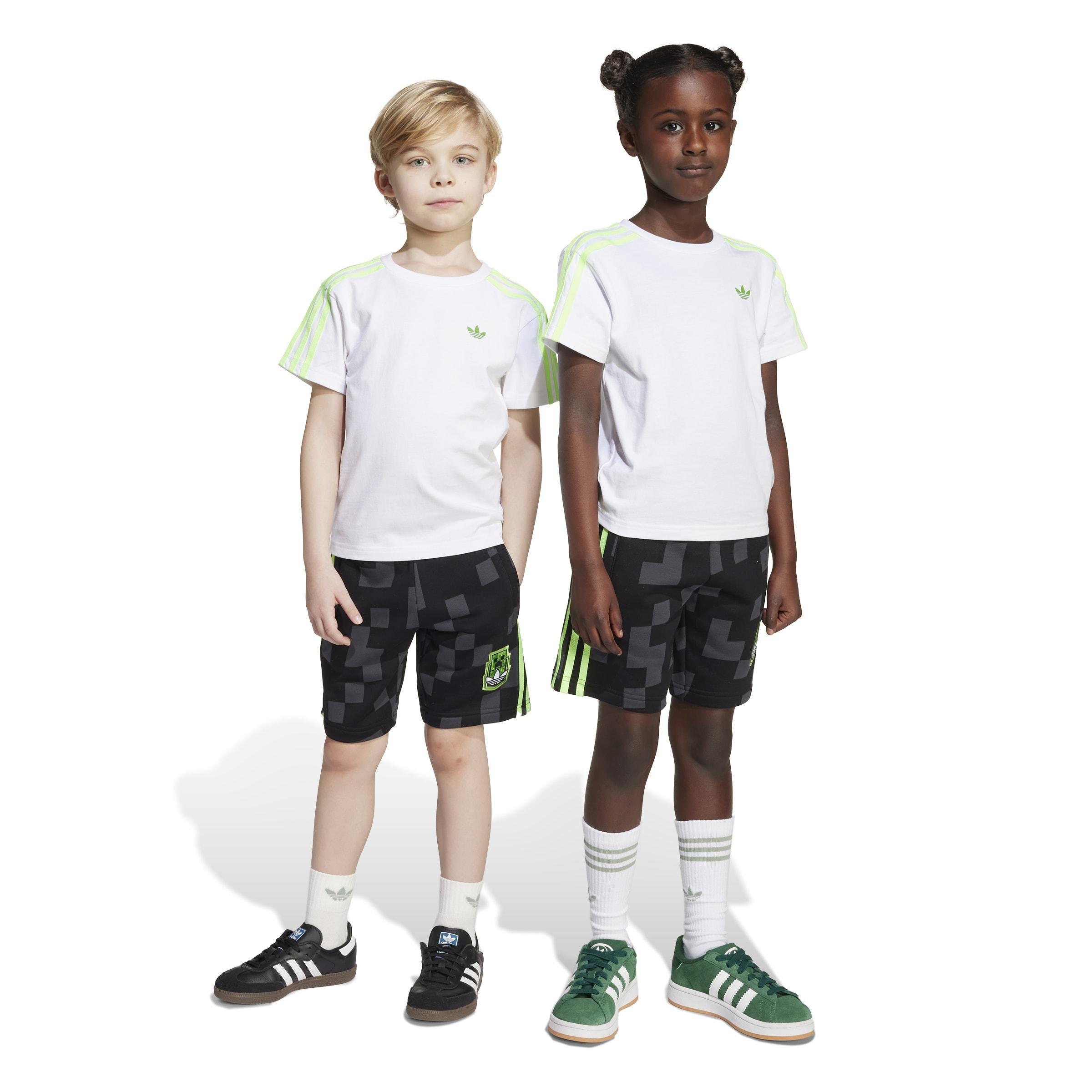 Kids Unisex adidas Originals X Minecraft Short Tee Set, White, A701_ONE, large image number 6