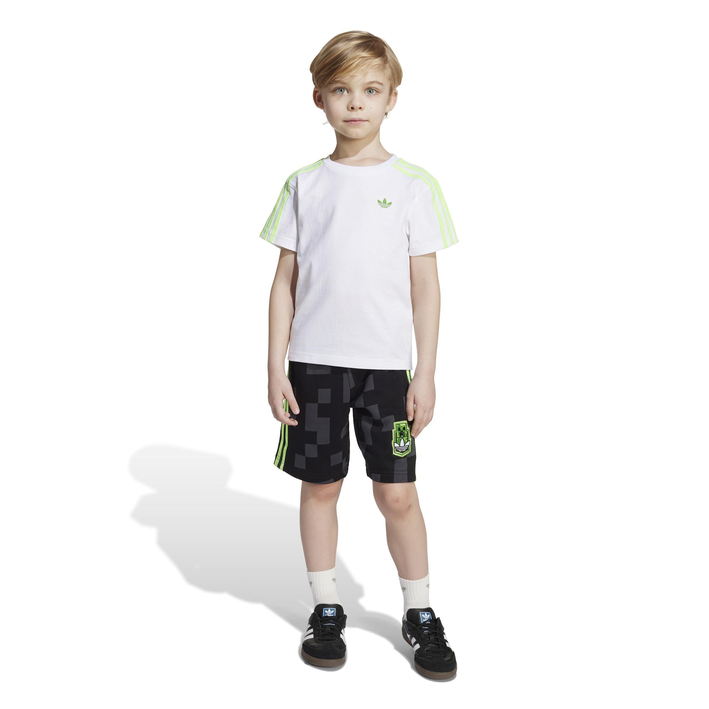 Kids Unisex adidas Originals X Minecraft Short Tee Set, White, , large image number 7