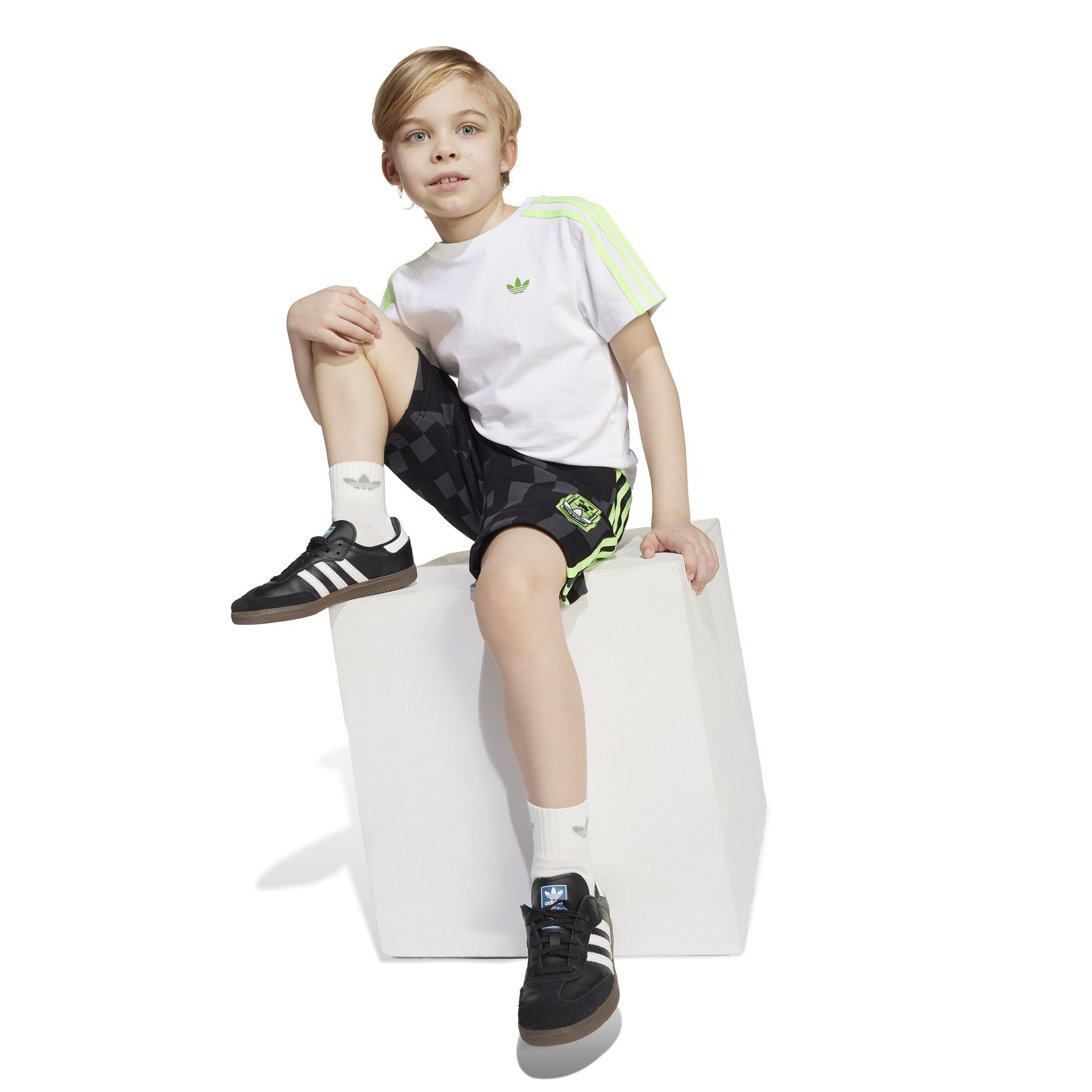 Kids Unisex adidas Originals X Minecraft Short Tee Set, White, A701_ONE, large image number 9