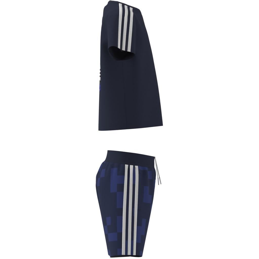 Kids Unisex adidas Originals X Minecraft Short Tee Set, Blue, A701_ONE, large image number 6