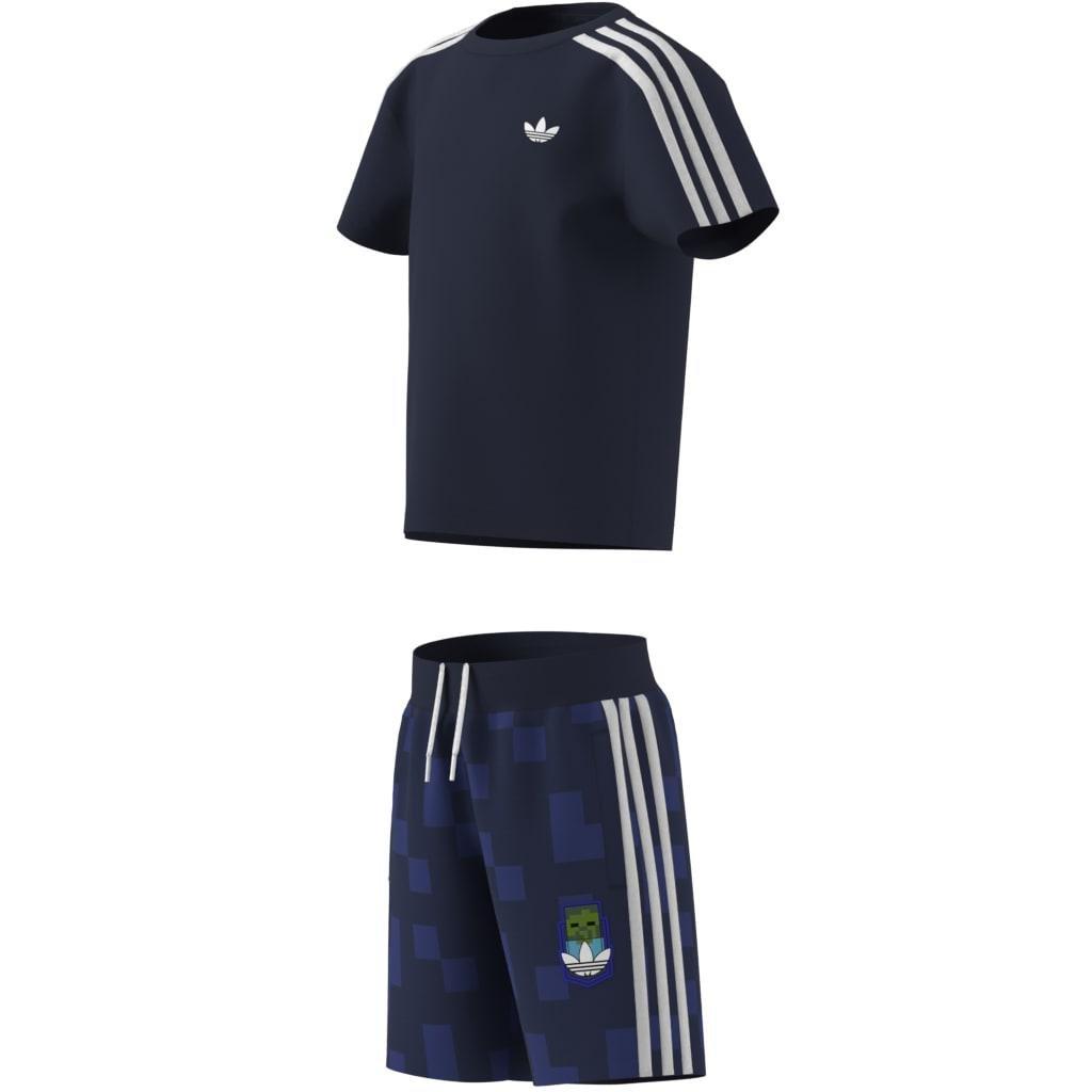 Kids Unisex adidas Originals X Minecraft Short Tee Set, Blue, A701_ONE, large image number 7
