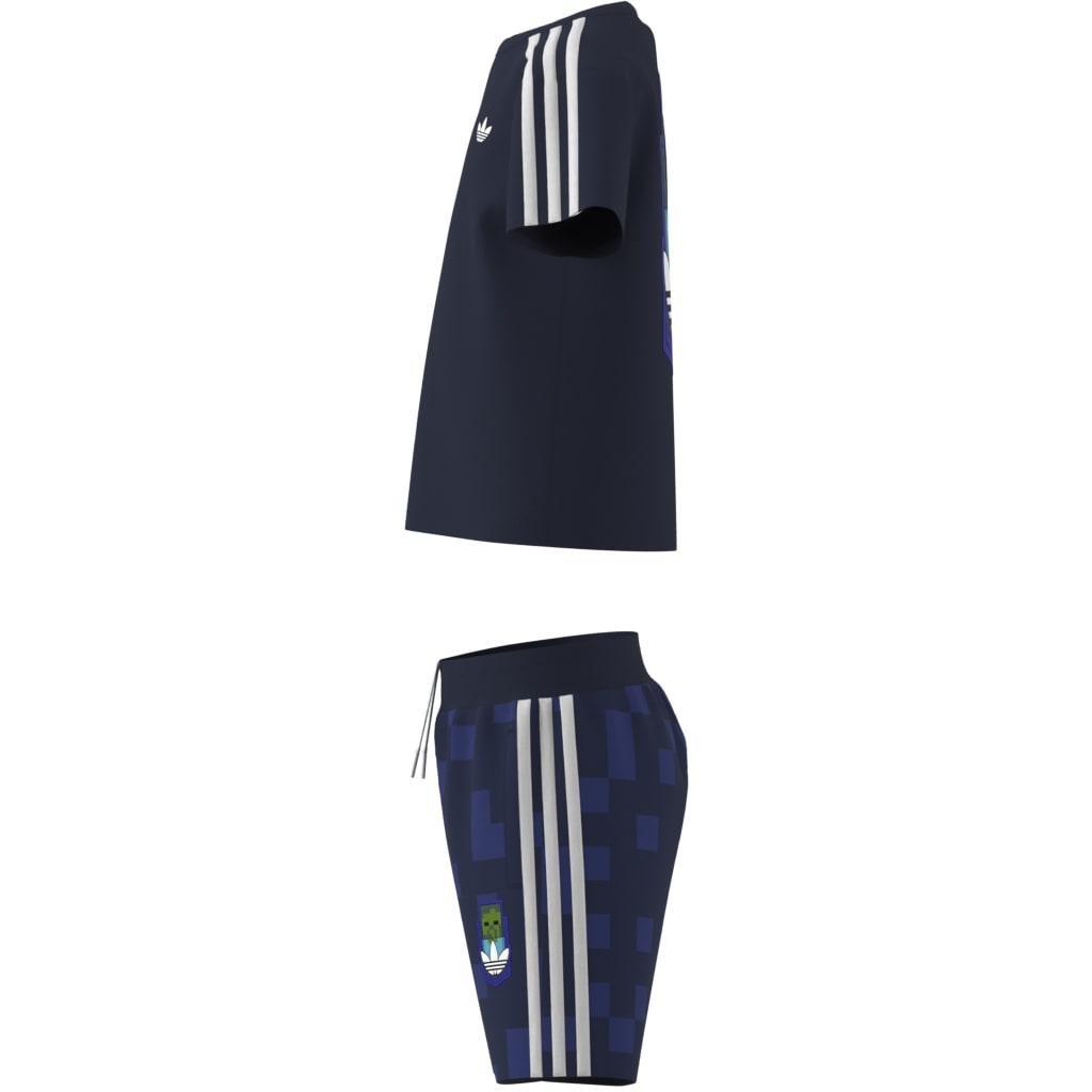 Kids Unisex adidas Originals X Minecraft Short Tee Set, Blue, A701_ONE, large image number 9
