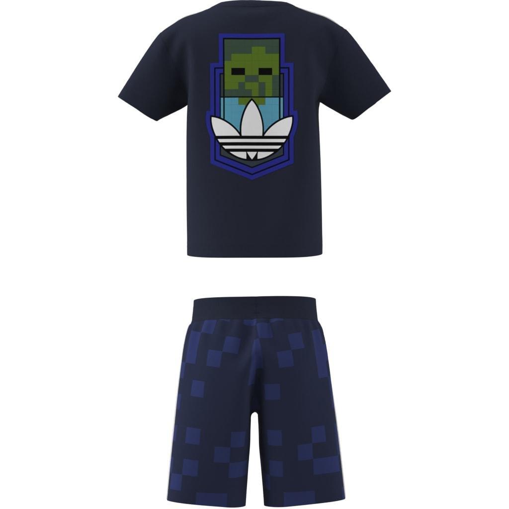 Kids Unisex adidas Originals X Minecraft Short Tee Set, Blue, A701_ONE, large image number 11