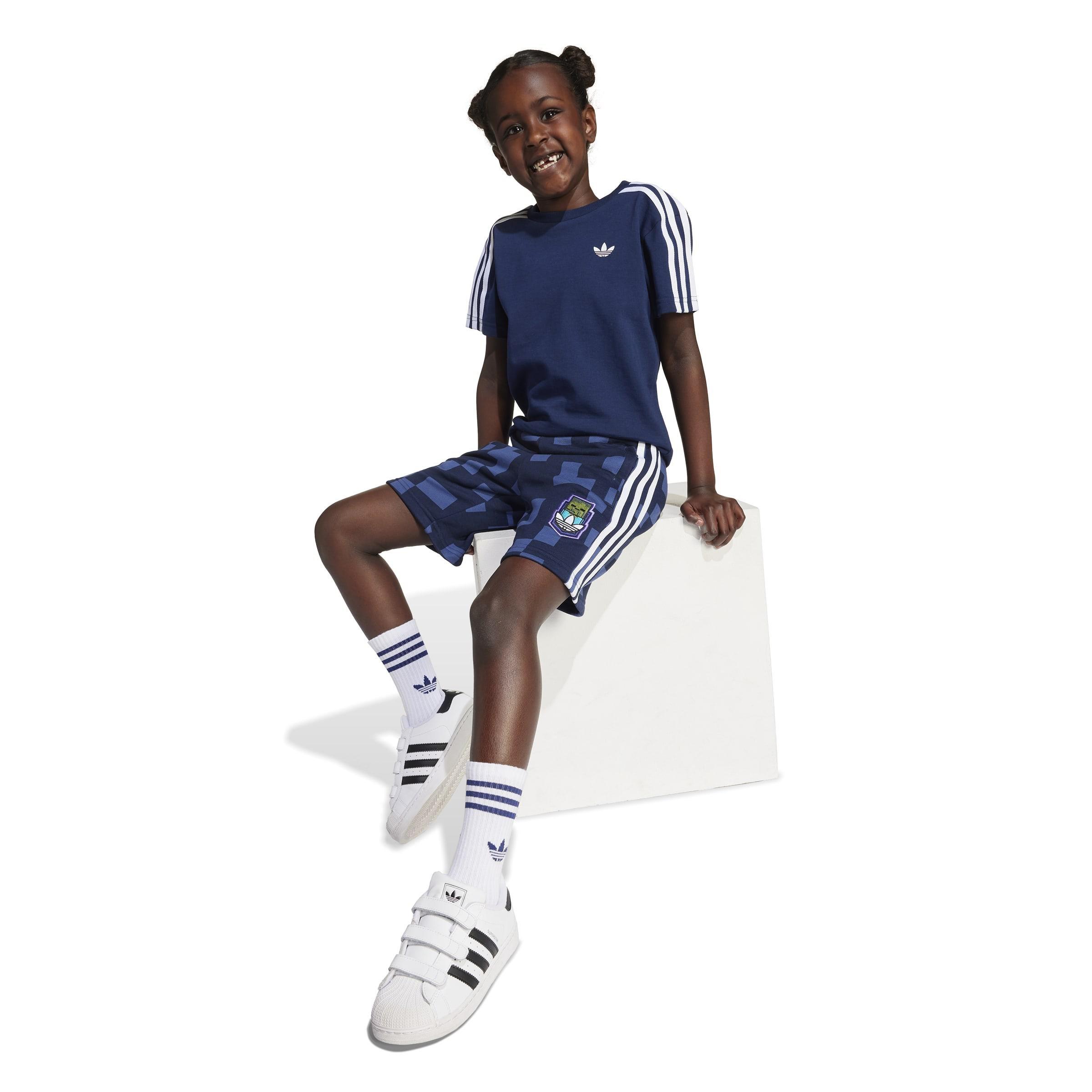 Kids Unisex adidas Originals X Minecraft Short Tee Set, Blue, A701_ONE, large image number 12