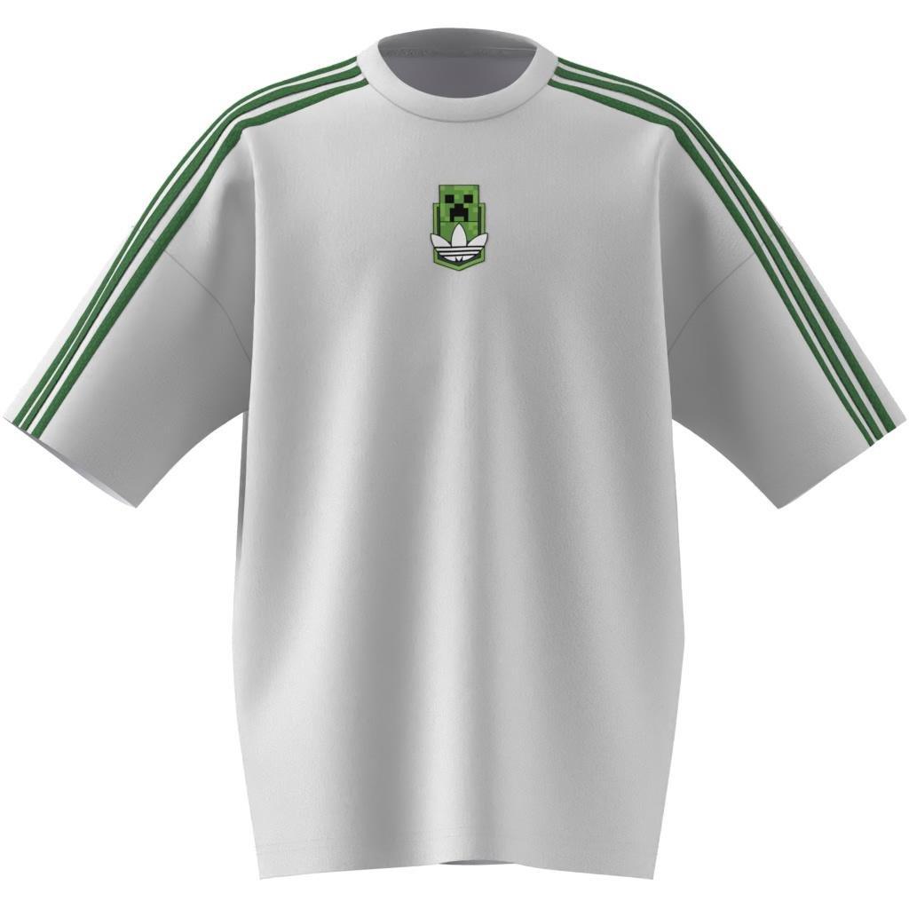 Kids Unisex adidas Originals X Minecraft Graphic T-Shirt, White, A701_ONE, large image number 6