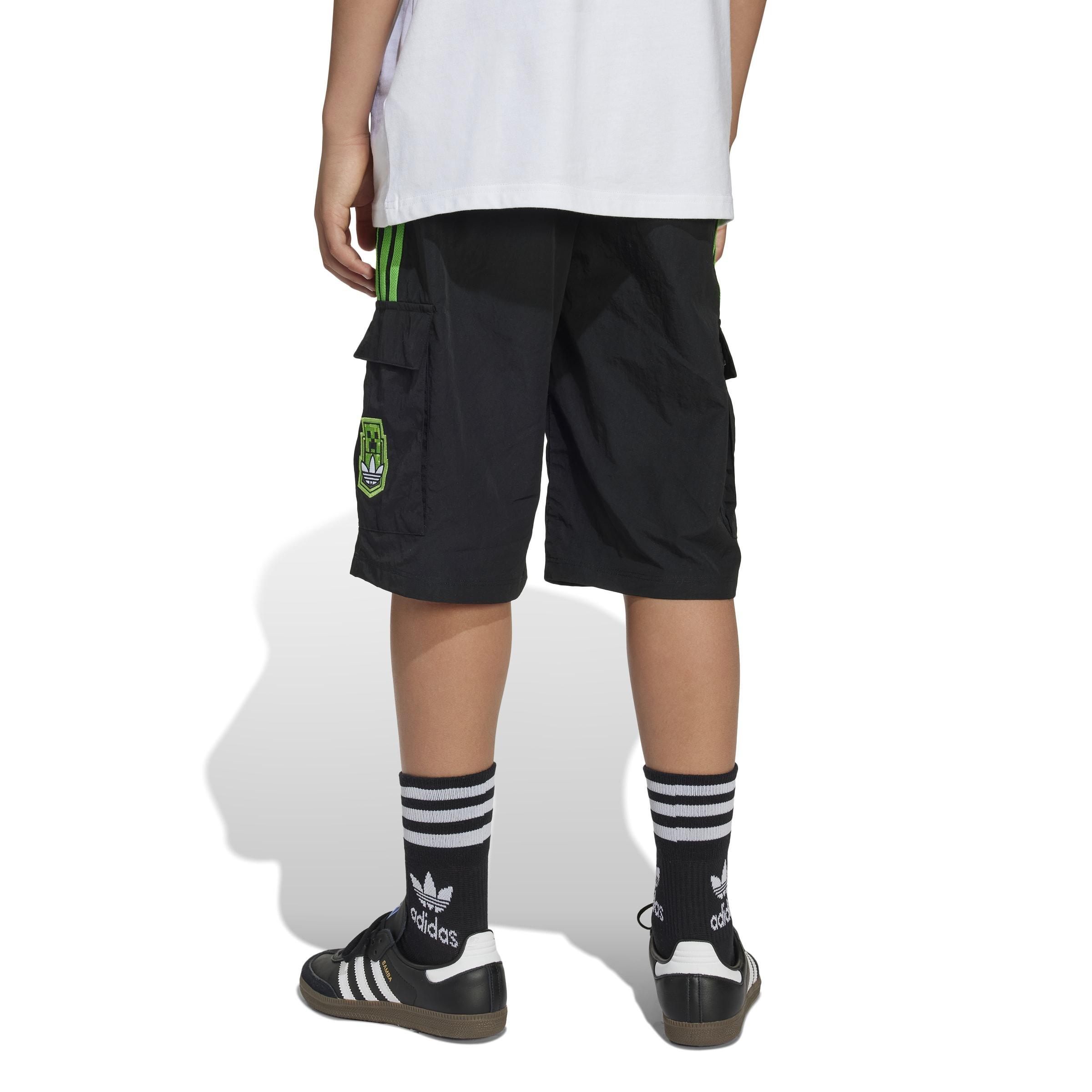 Kids Unisex adidas Originals X Minecraft Cargo Shorts, Black, , large image number 1