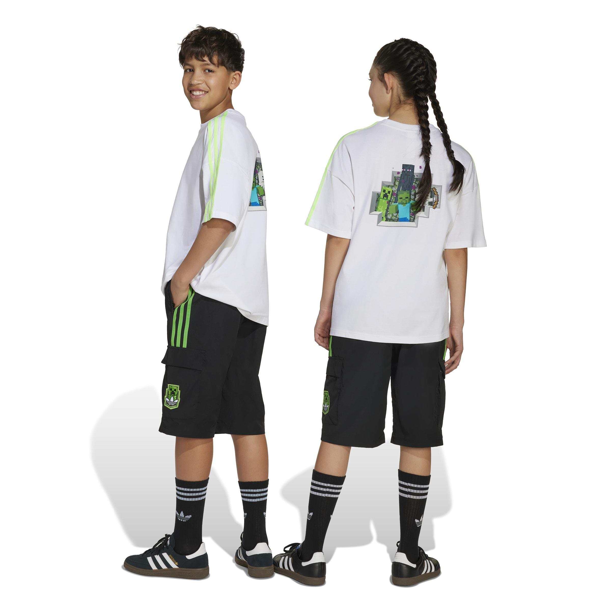 Kids Unisex adidas Originals X Minecraft Cargo Shorts, Black, , large image number 2