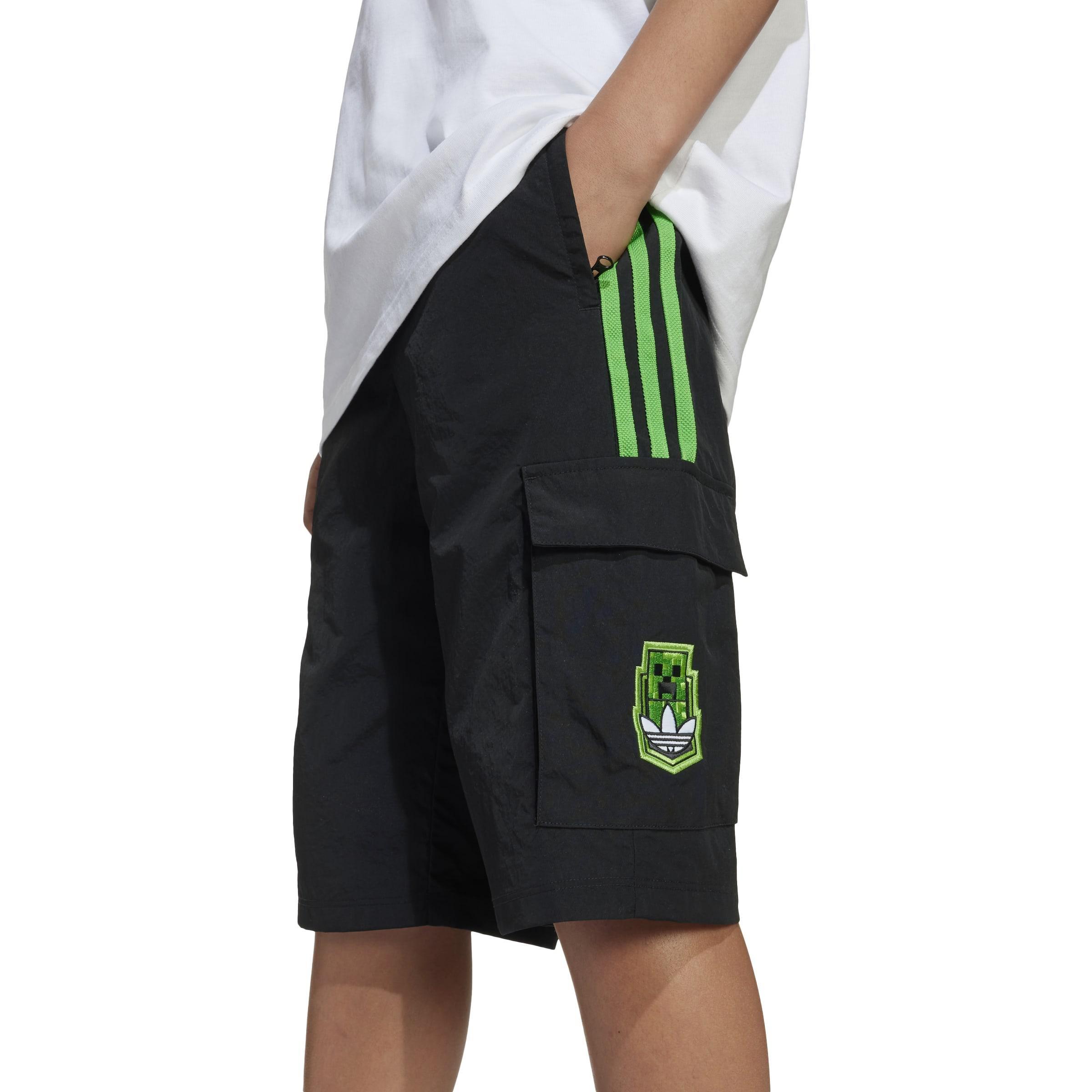 Kids Unisex adidas Originals X Minecraft Cargo Shorts, Black, , large image number 3