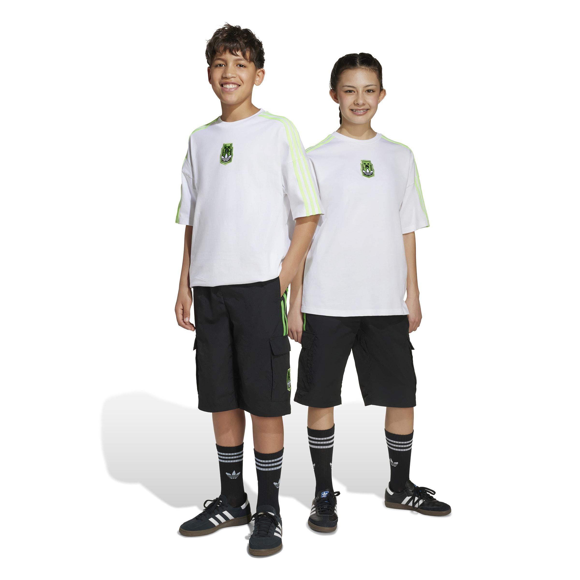 Kids Unisex adidas Originals X Minecraft Cargo Shorts, Black, , large image number 6