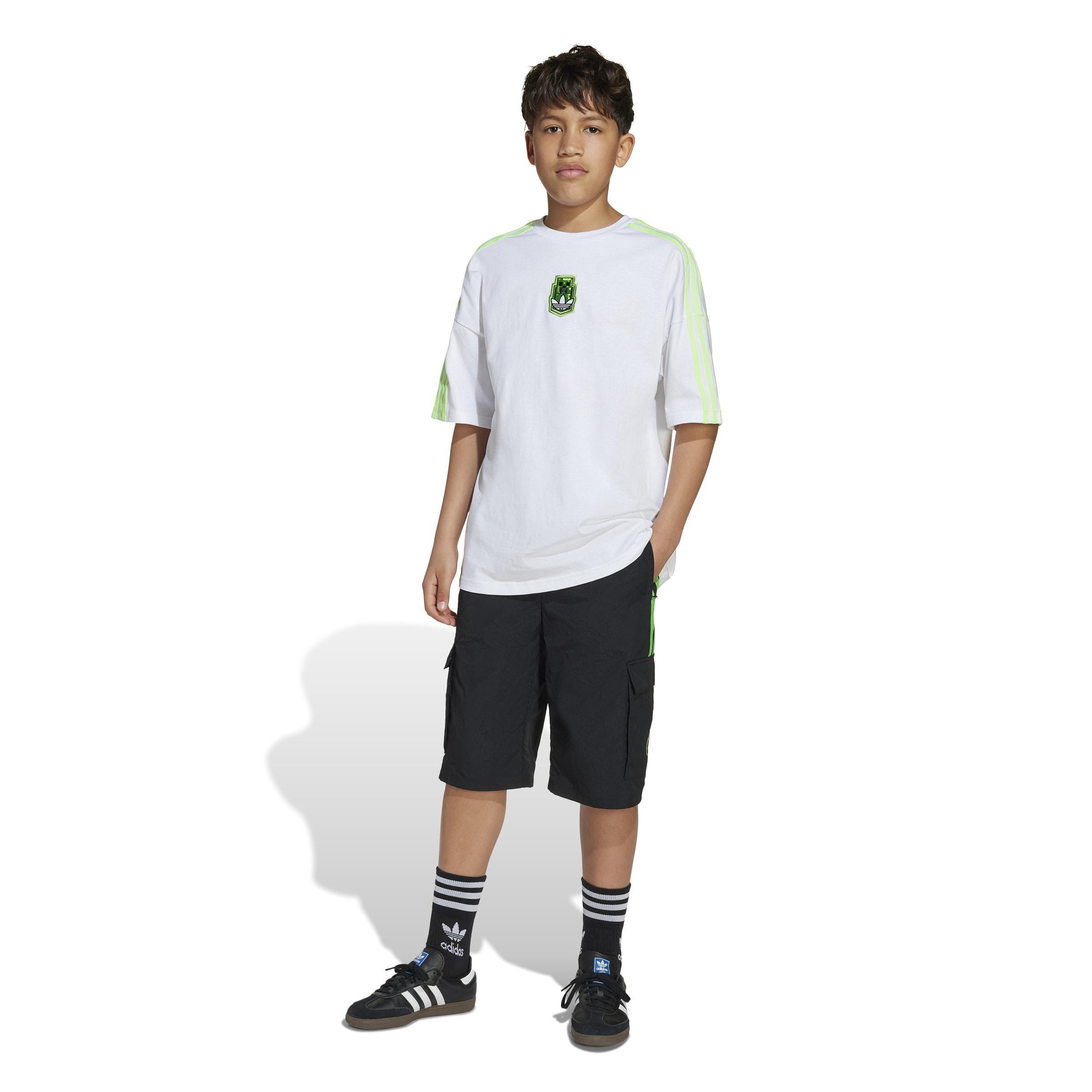 Kids Unisex adidas Originals X Minecraft Cargo Shorts, Black, , large image number 7