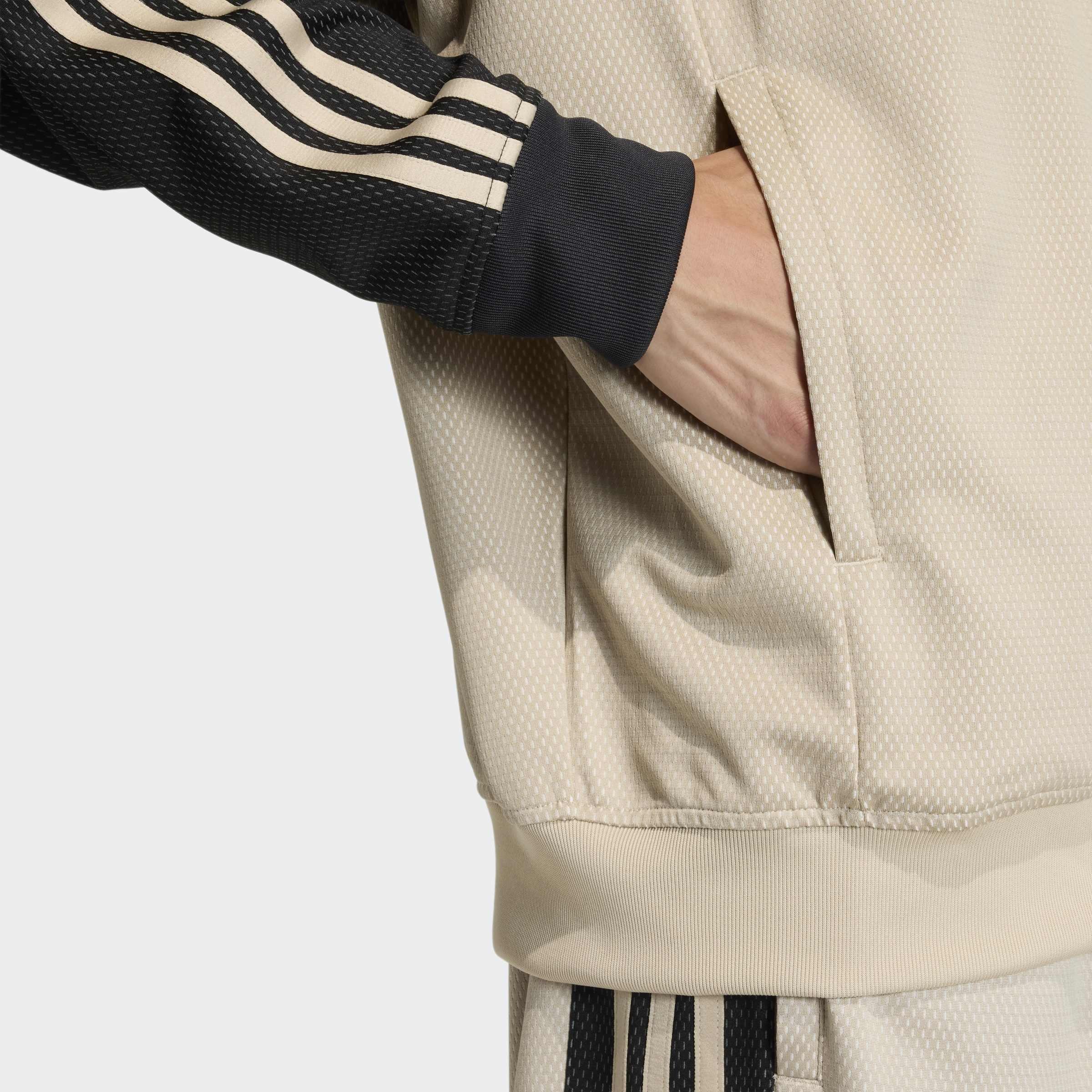 Loose Mesh Track Top, Beige, A701_ONE, large image number 3