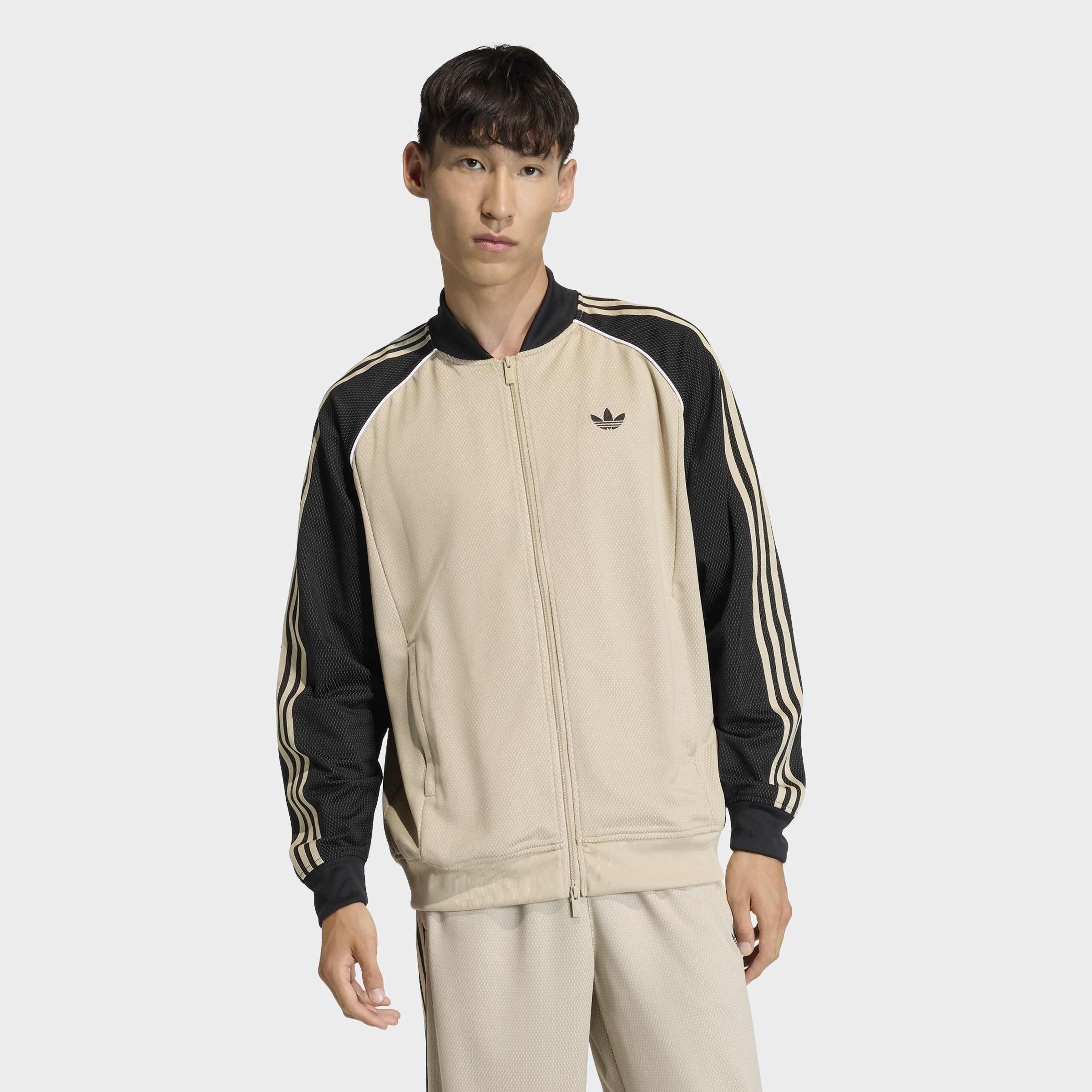 Loose Mesh Track Top, Beige, A701_ONE, large image number 4