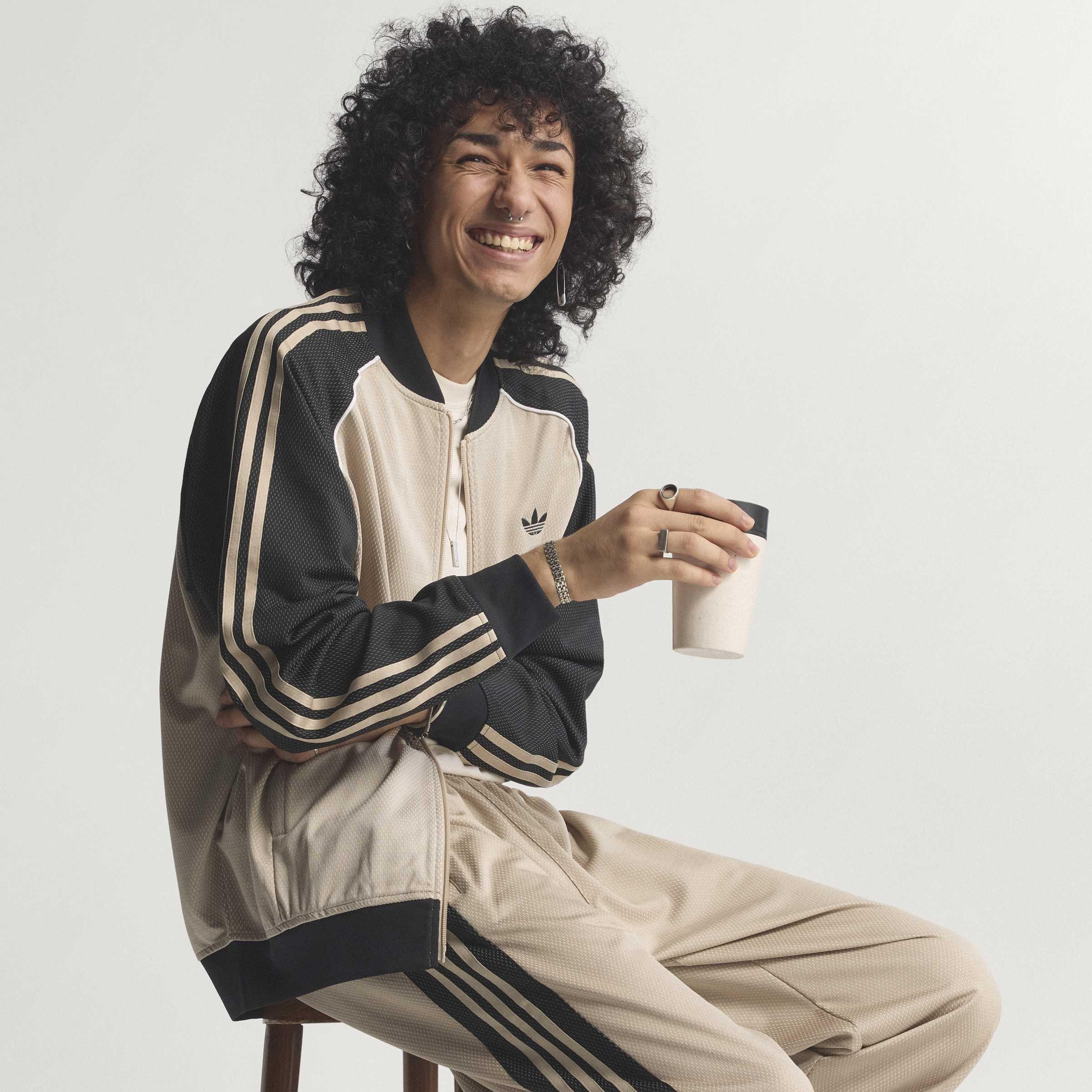 Loose Mesh Track Top, Beige, A701_ONE, large image number 13