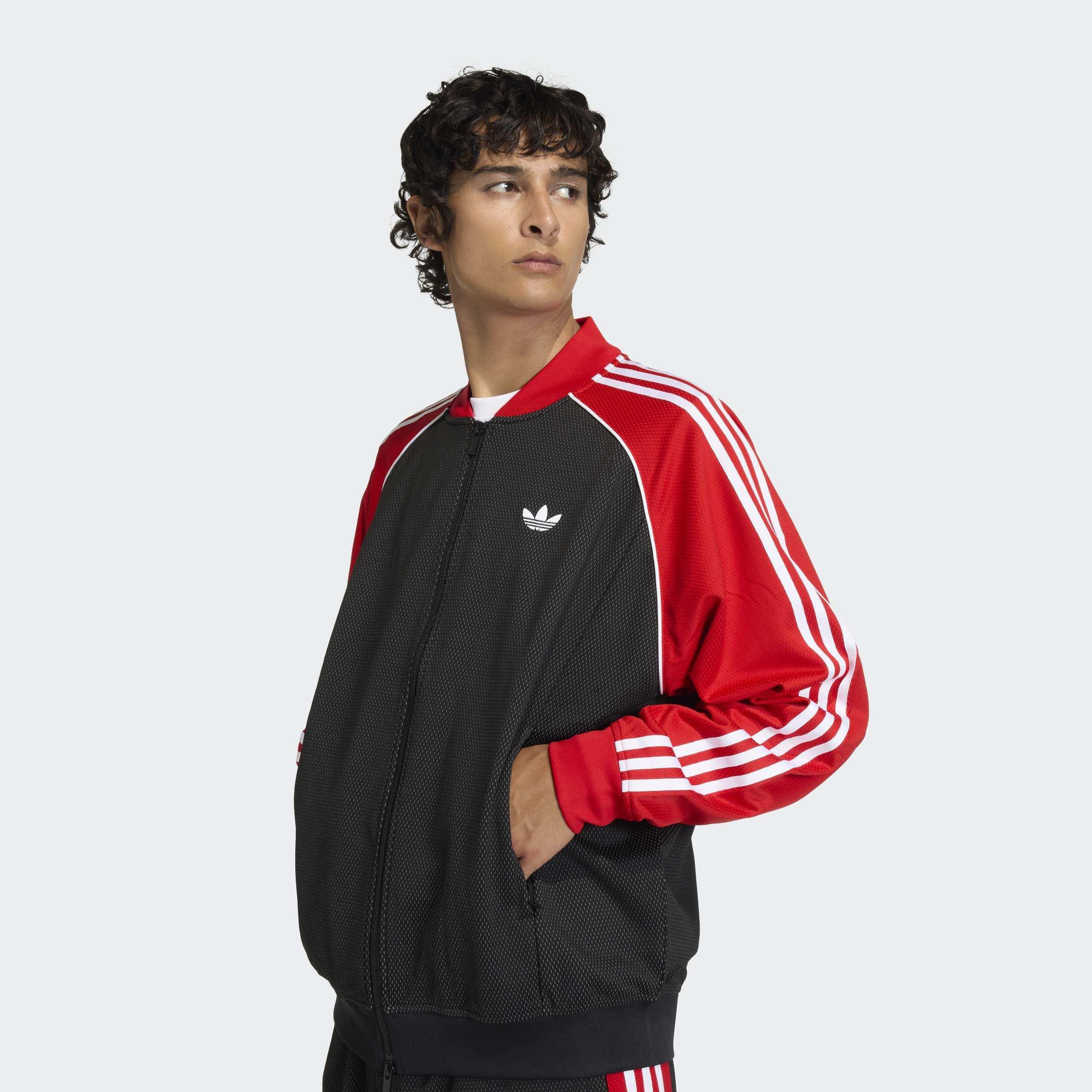 Sst Loose Mesh Track Top, Black, A701_ONE, medium