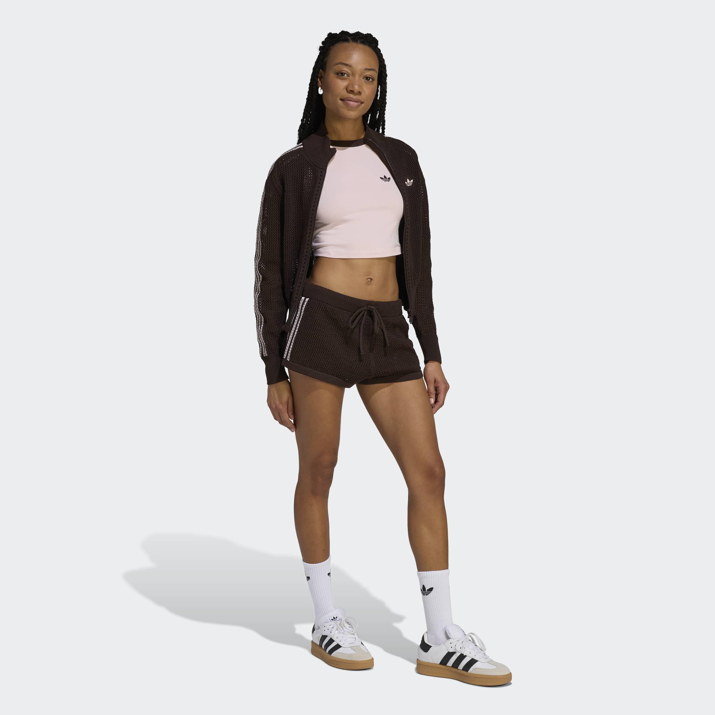 Knitted Crochet Firebird Track Top, Brown, A701_ONE, large image number 5