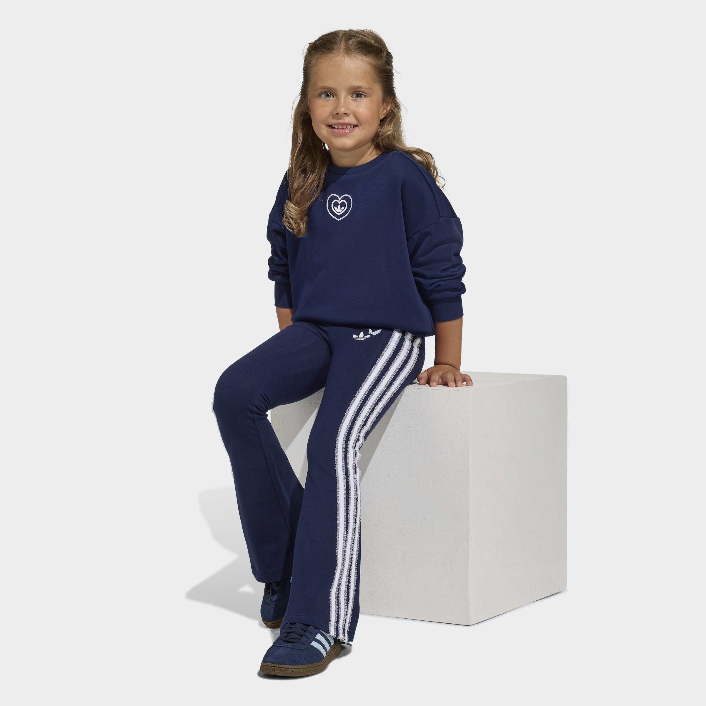 Kids Adidas Disney Crew Flared Leggings Set, Blue, A701_ONE, large image number 2