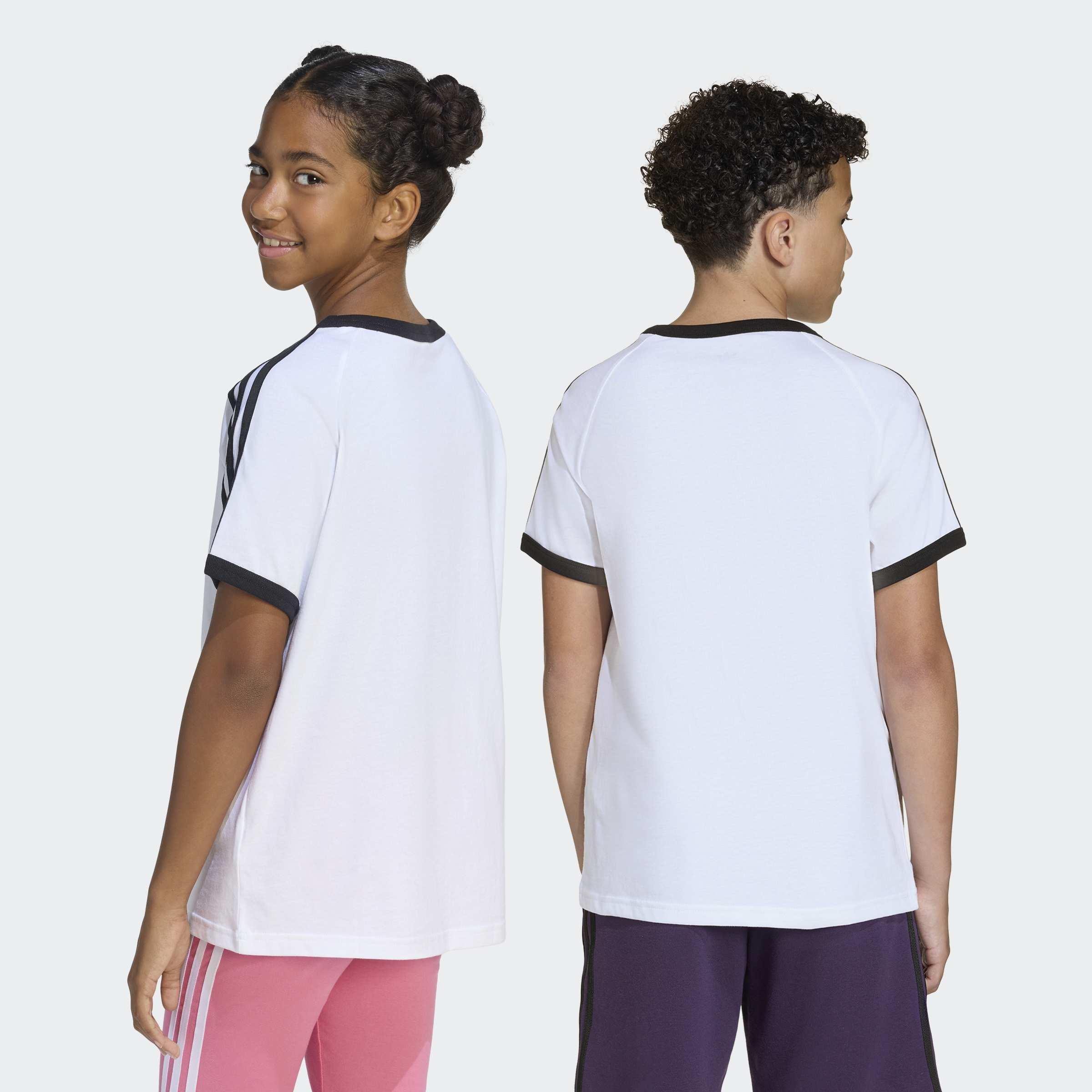 Kids Unisex 3 Stripes T-Shirt, White, A701_ONE, large image number 1