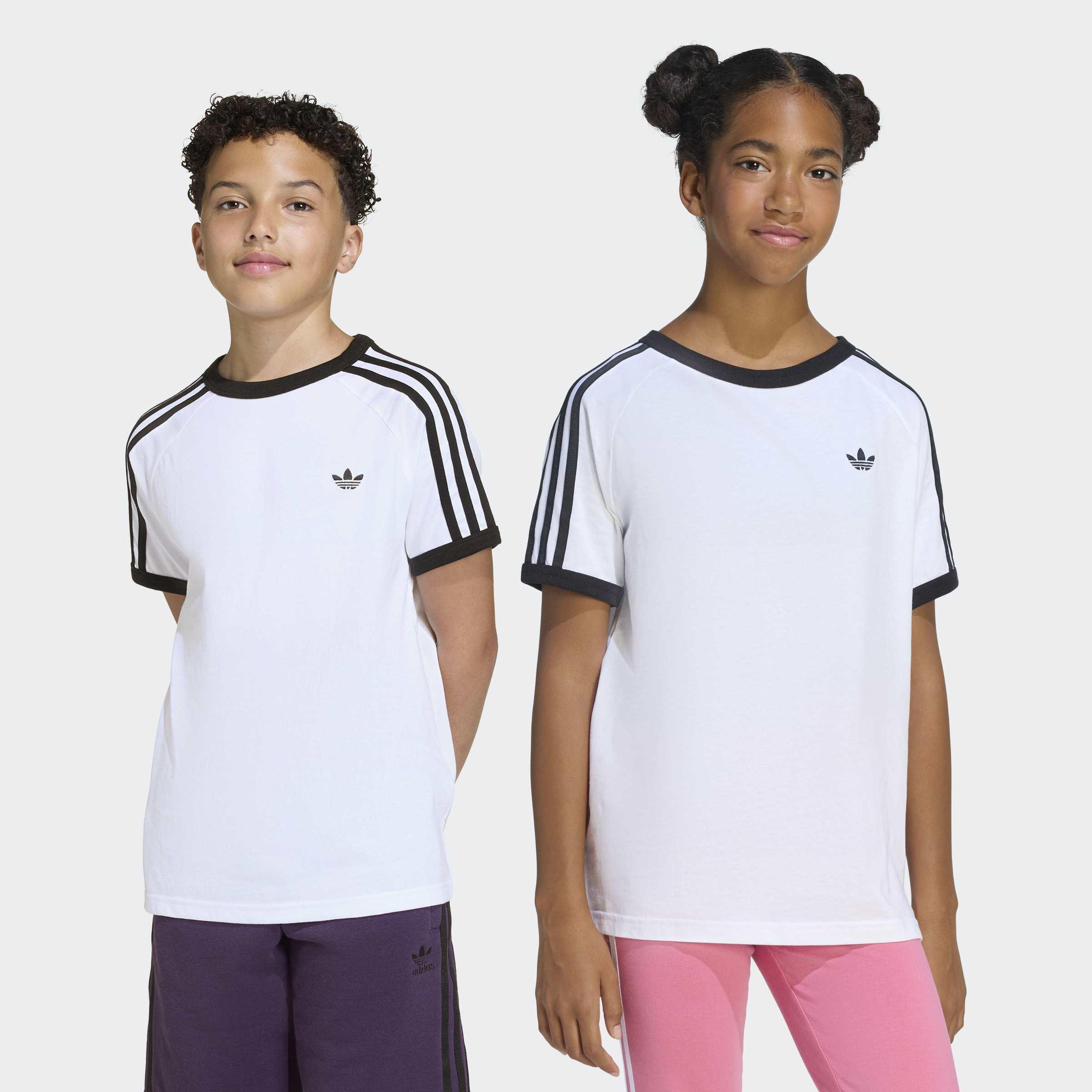 Kids Unisex 3 Stripes T-Shirt, White, A701_ONE, large image number 5