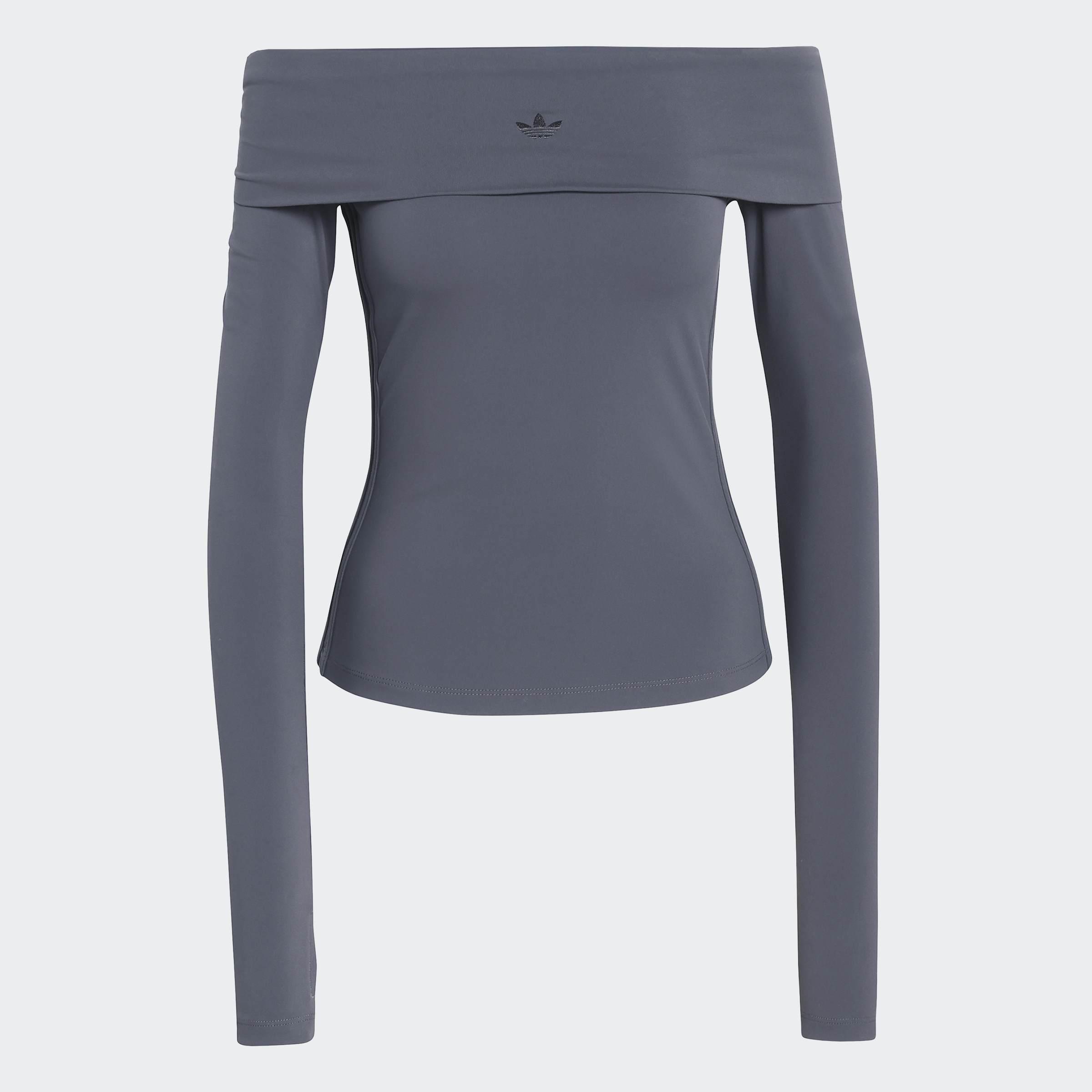 Off-Shoulder Long Sleeve Long-Sleeve Top, Black, A701_ONE, large image number 0