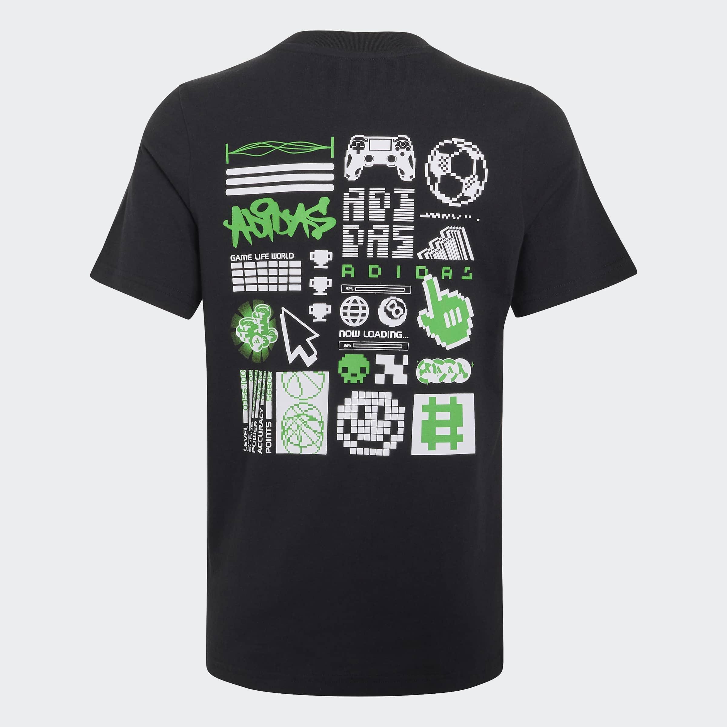 Kids Unisex Gaming Graphic T-Shirt, Black