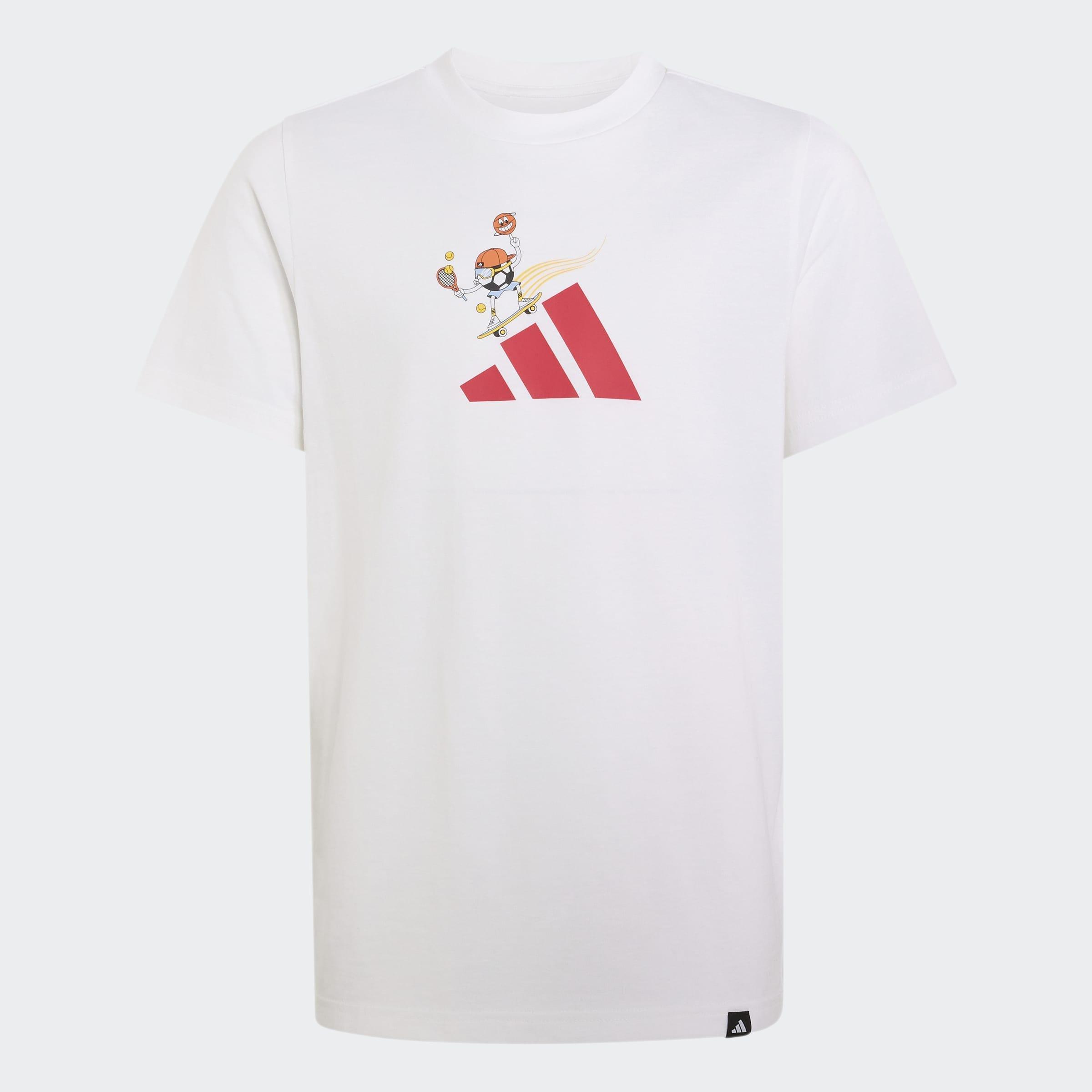 Kids Unisex Sport Inspired Graphic T-Shirt, White, A701_ONE, medium