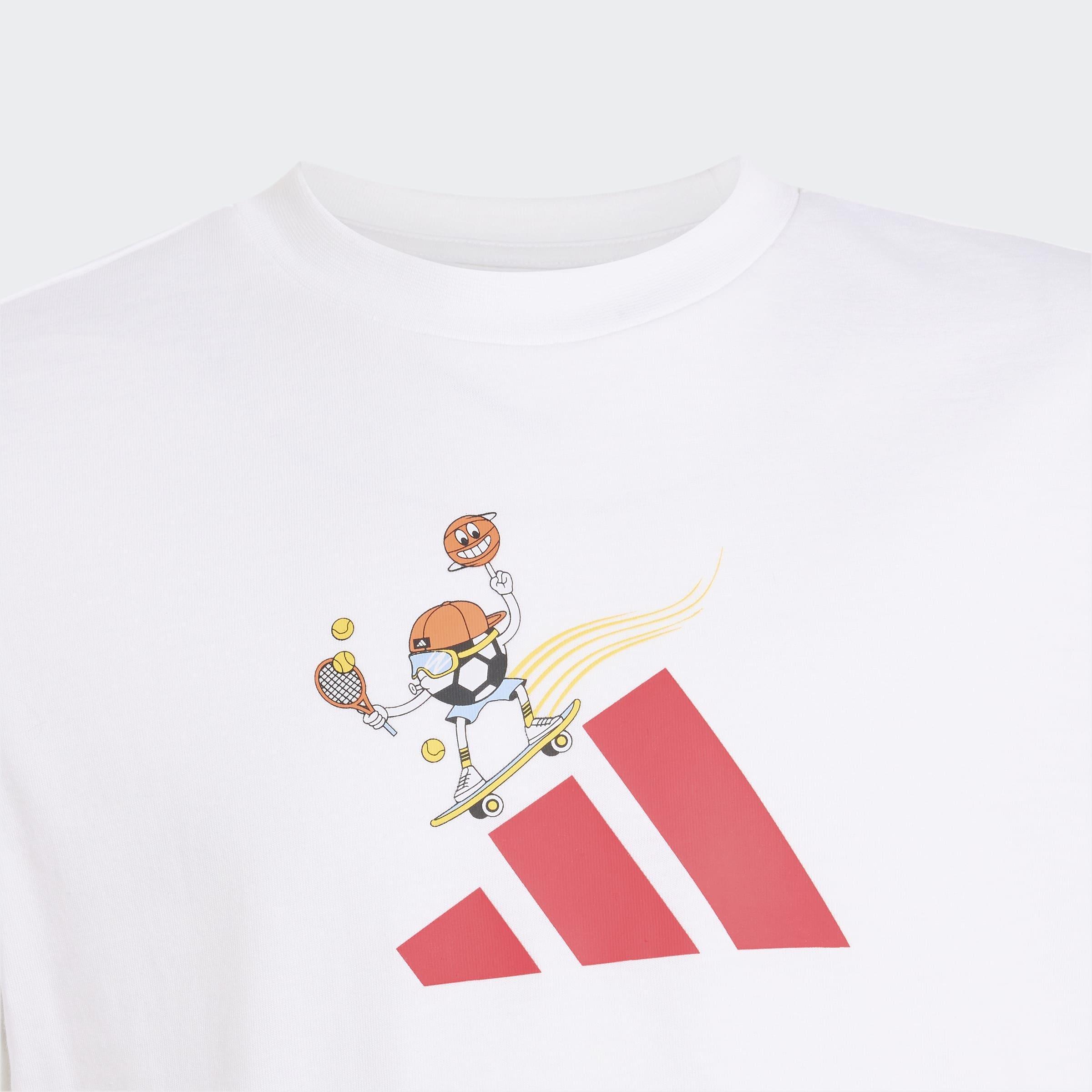 Kids Unisex Sport Inspired Graphic T-Shirt, White, A701_ONE, large image number 3