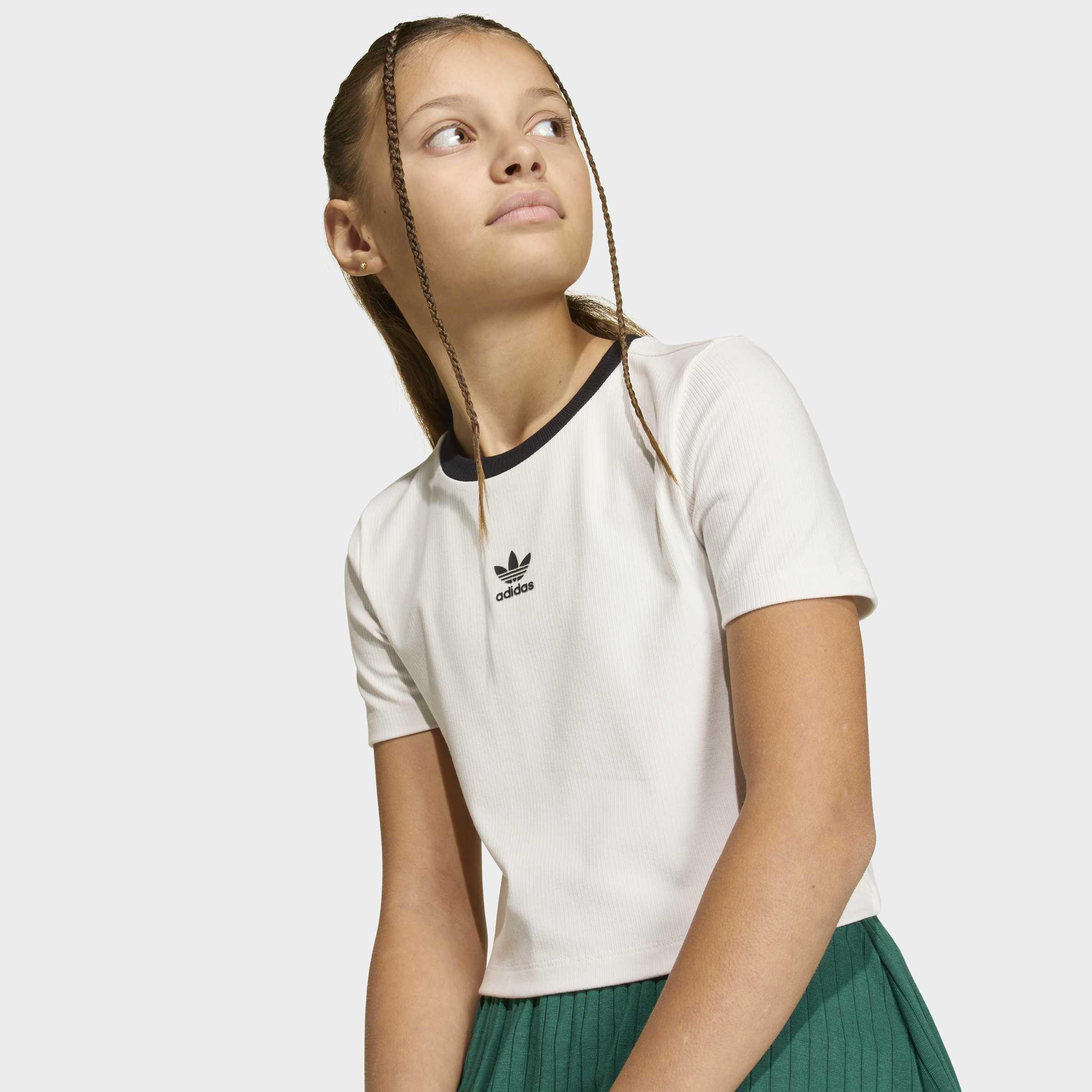 Kids Tight Mini Rib T-Shirt, White, A701_ONE, large image number 1