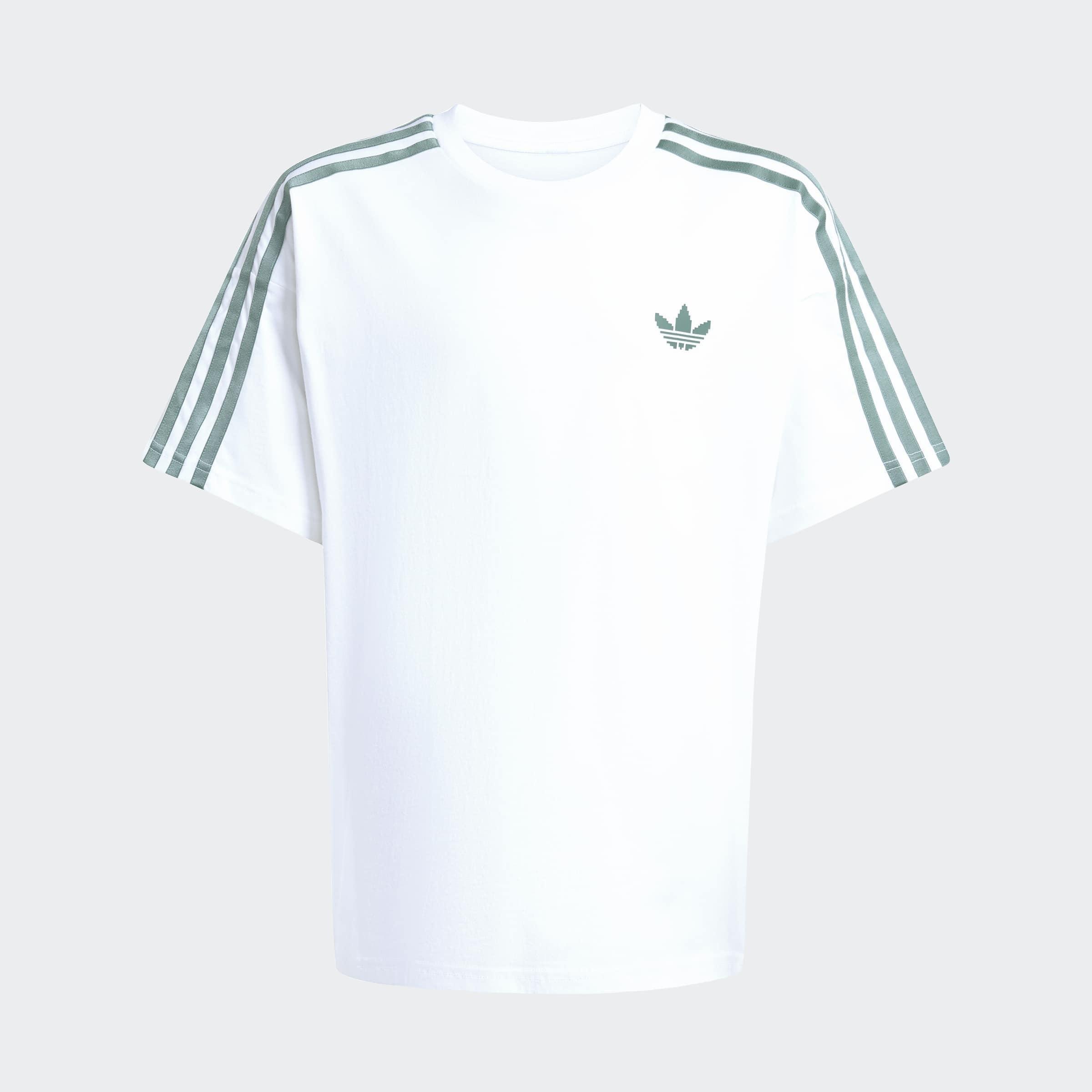 Kids Unisex Adidas Minecraft Loose Batwing T-Shirt, White, A701_ONE, medium