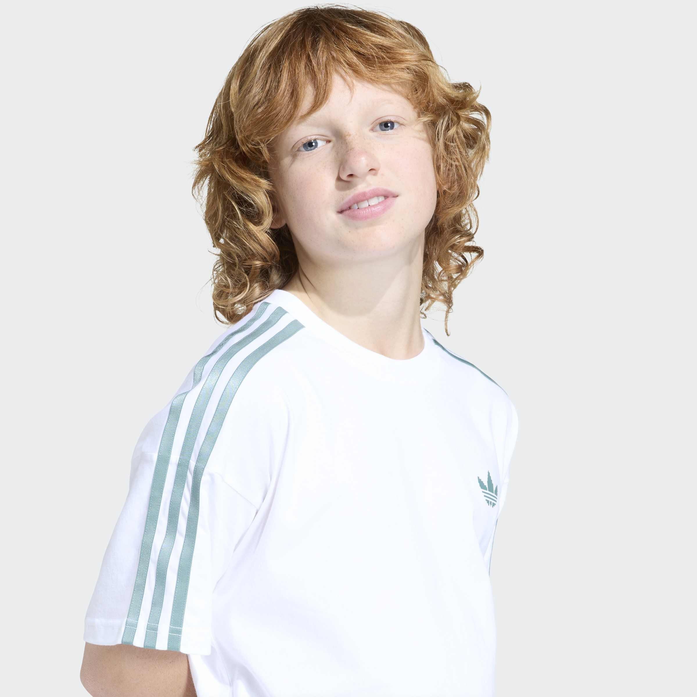 Kids Unisex Adidas Minecraft Loose Batwing T-Shirt, White, A701_ONE, large image number 3