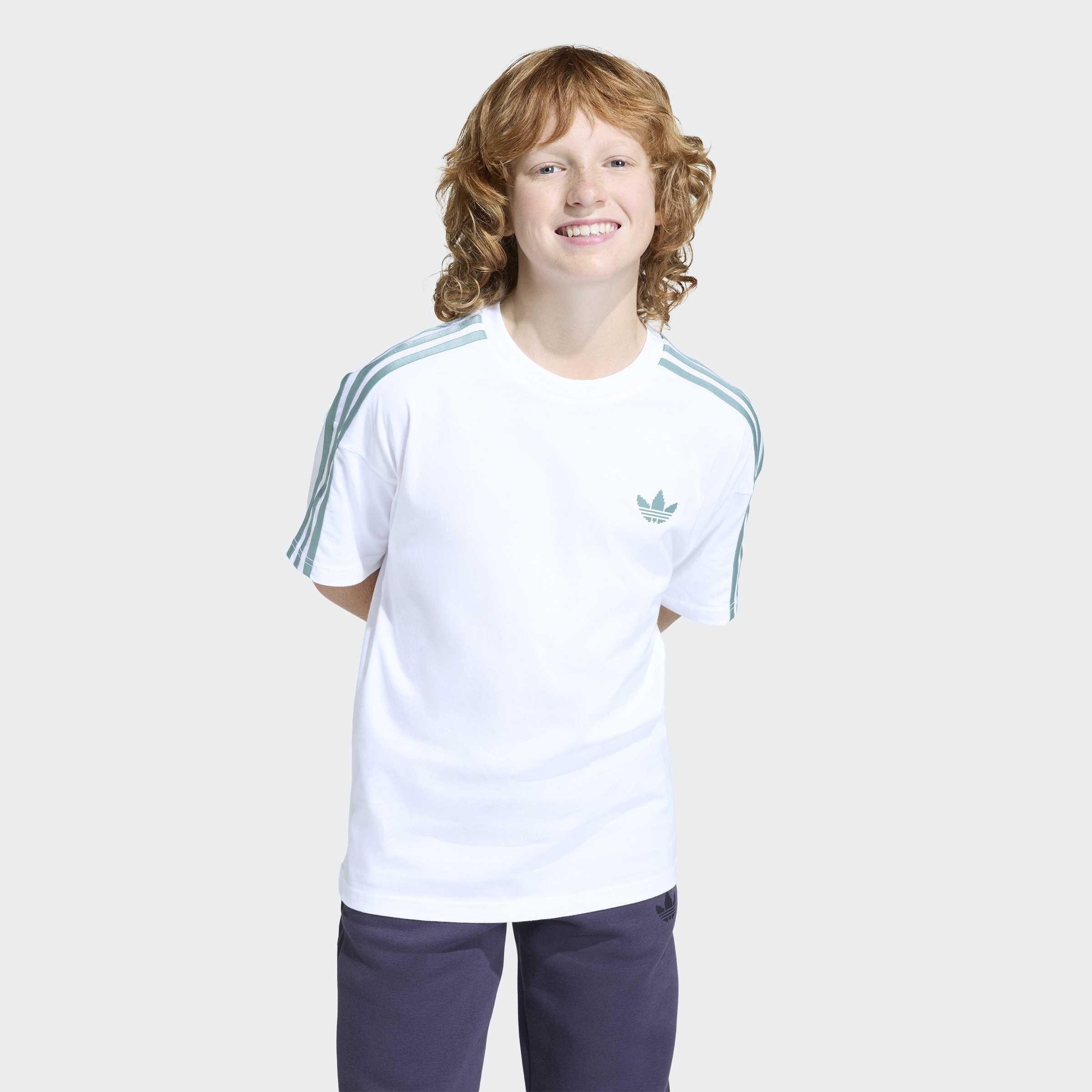 Kids Unisex Adidas Minecraft Loose Batwing T-Shirt, White, A701_ONE, large image number 4