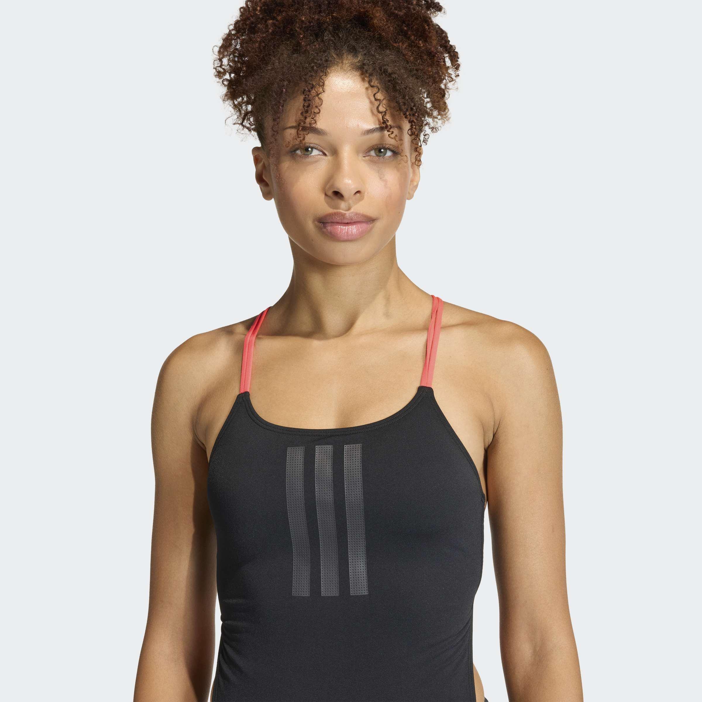 Ripstream 3-Stripes Tie Back Swimsuit, Black
