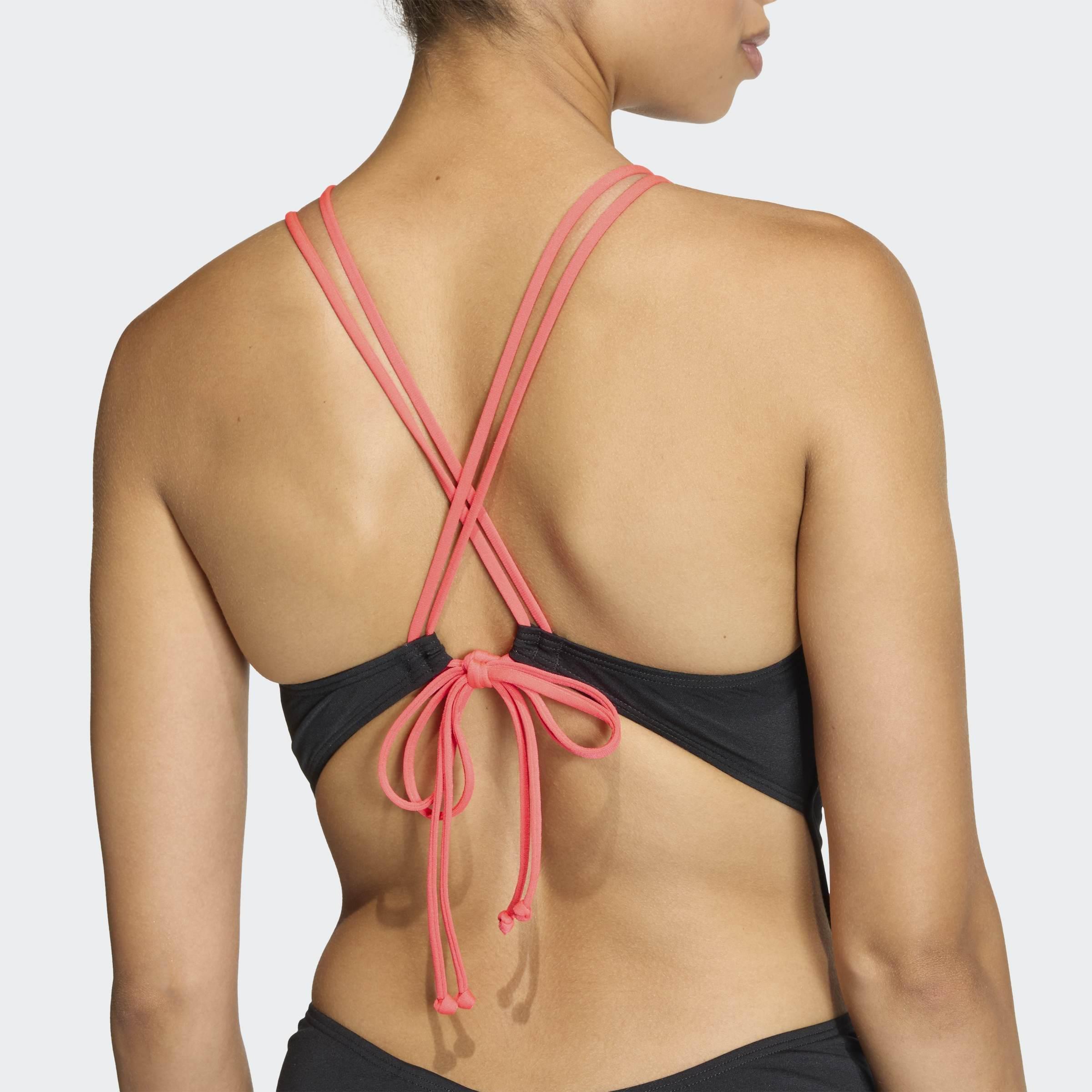Ripstream 3-Stripes Tie Back Swimsuit, Black, A701_ONE, large image number 2