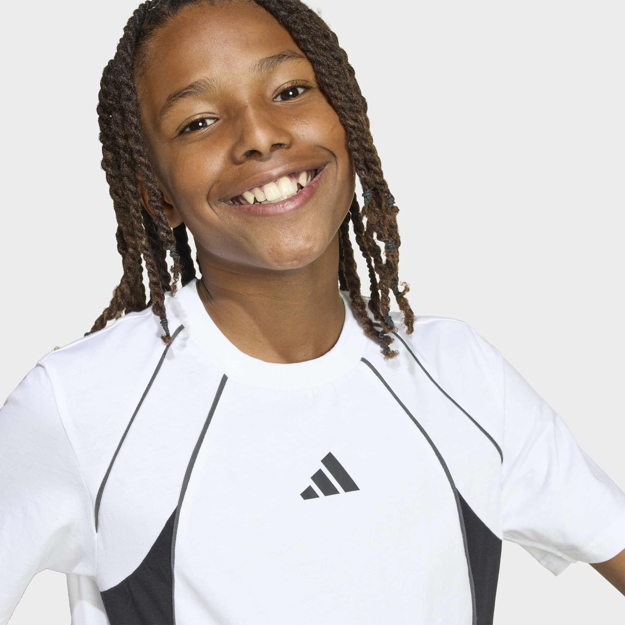 Kids Unisex Color Block T-Shirt, White, A701_ONE, large image number 3
