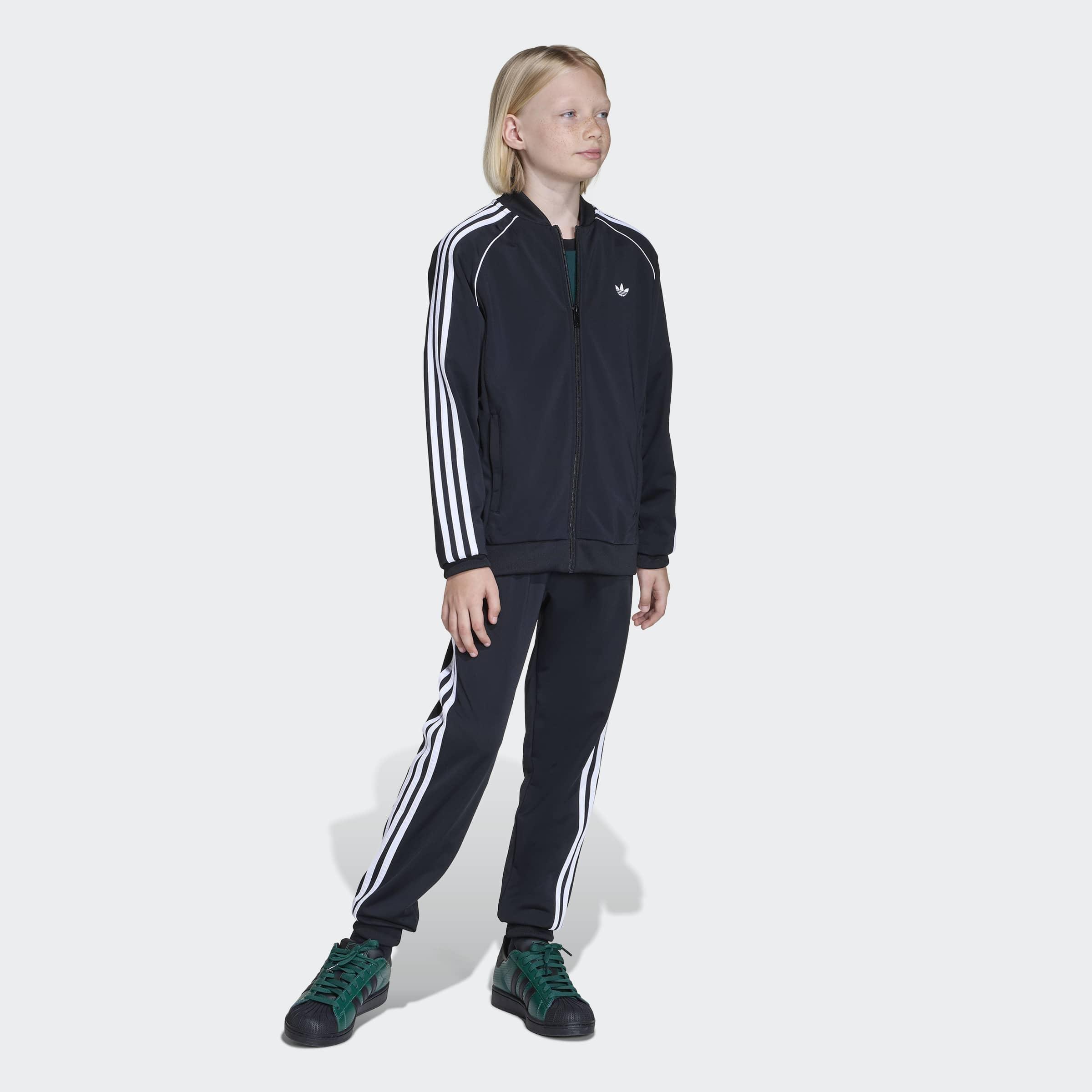 Kids Unisex SST TRACK Tracksuit Bottoms, Black, A701_ONE, large image number 3