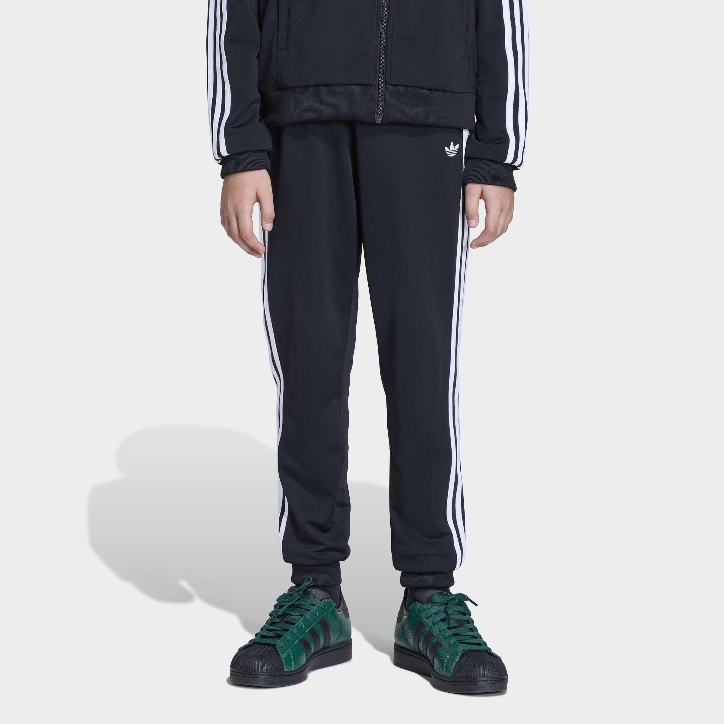 Kids Unisex SST TRACK Tracksuit Bottoms, Black, A701_ONE, large image number 4